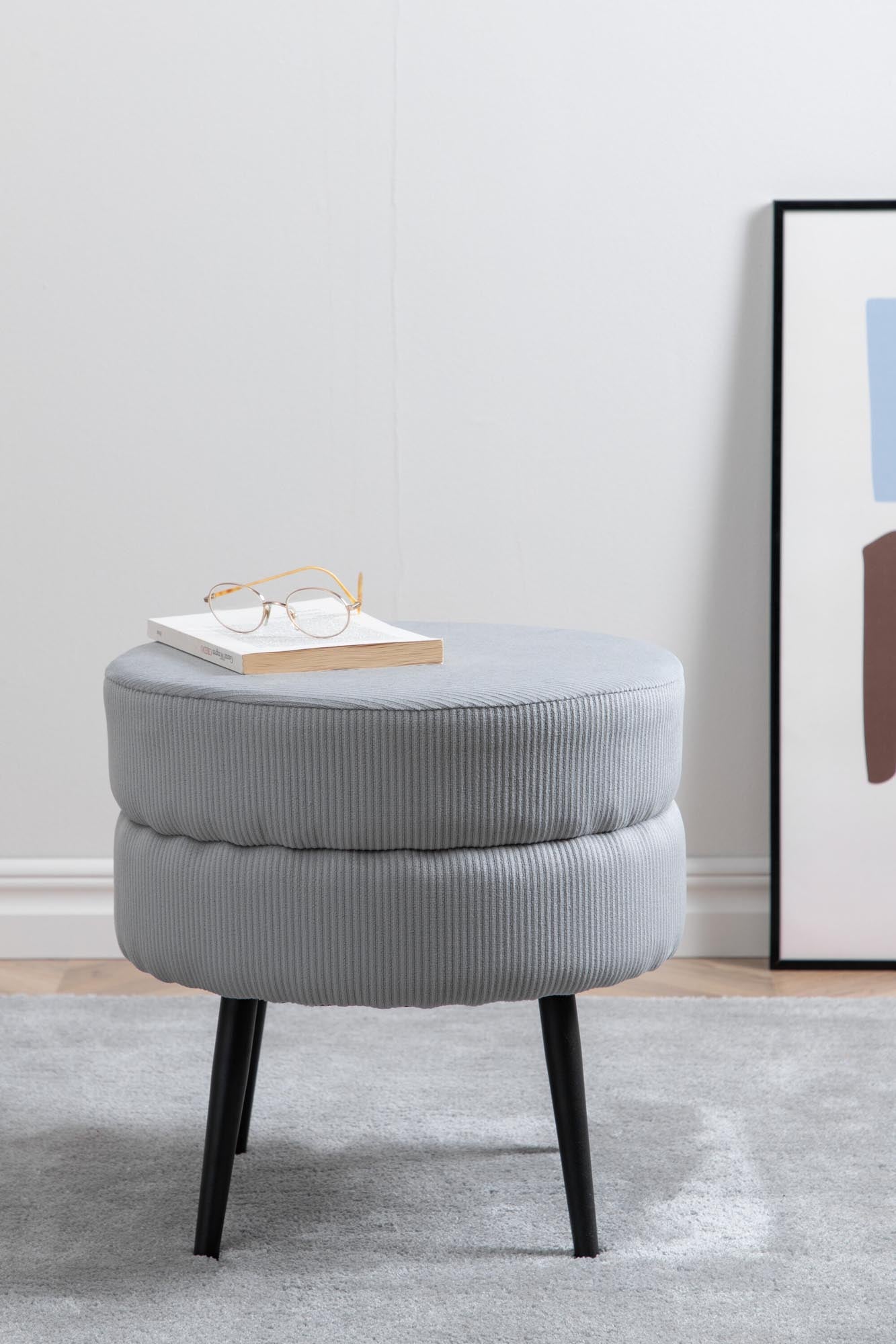 Pot Ottoman / Pouf in Grau präsentiert im Onlineshop von KAQTU Design AG. Pouf ist von Venture Home