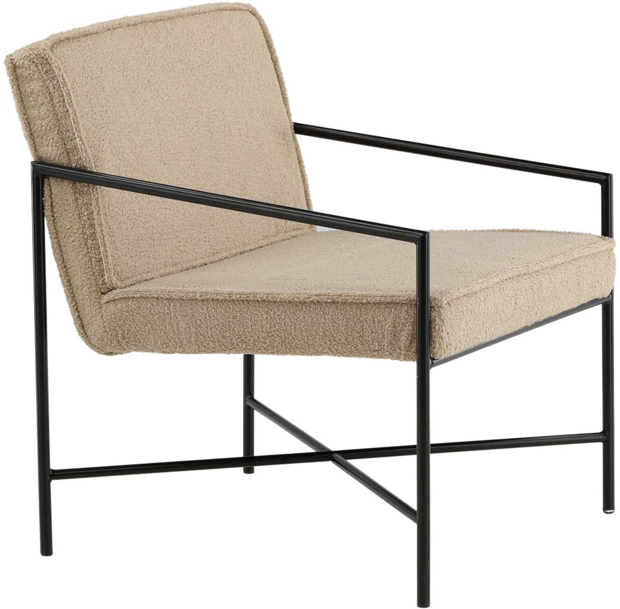 Rakel Sessel von Venture Home: Skandinavischer Minimalismus in warmem Teddy-Stoff für stilvolle Entspannung und langlebigen Komfort.