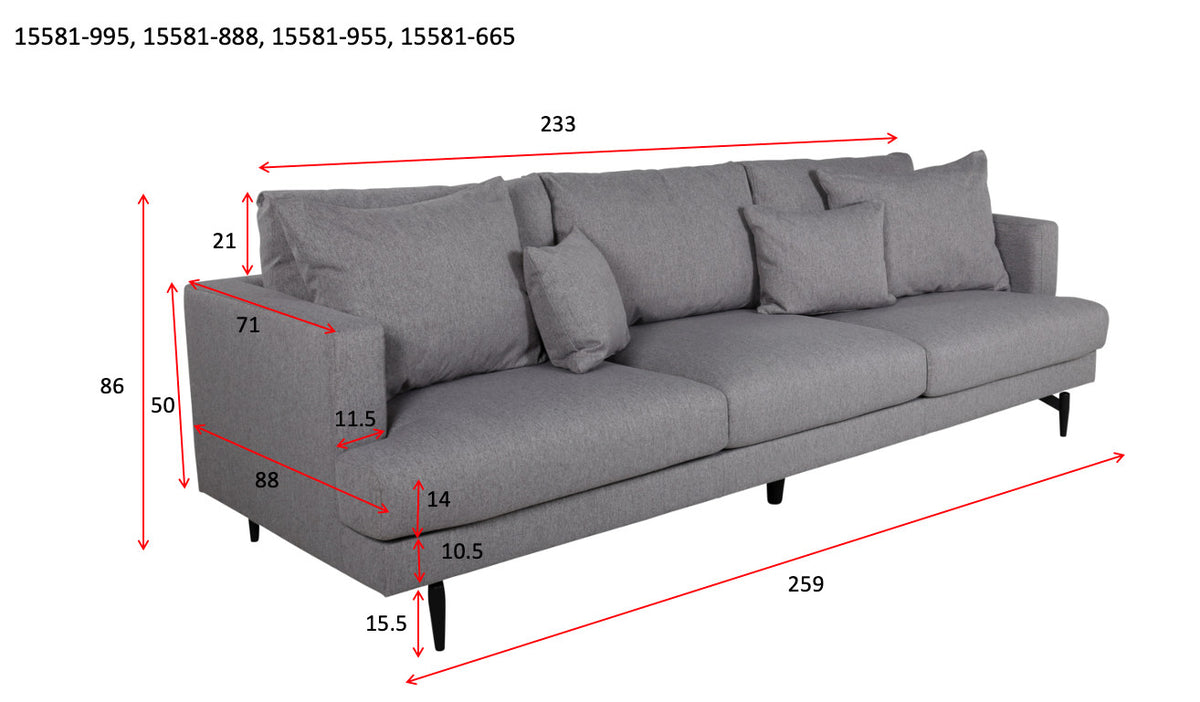 Sofia Sofa in Beige präsentiert im Onlineshop von KAQTU Design AG. 3er Sofa ist von Venture Home