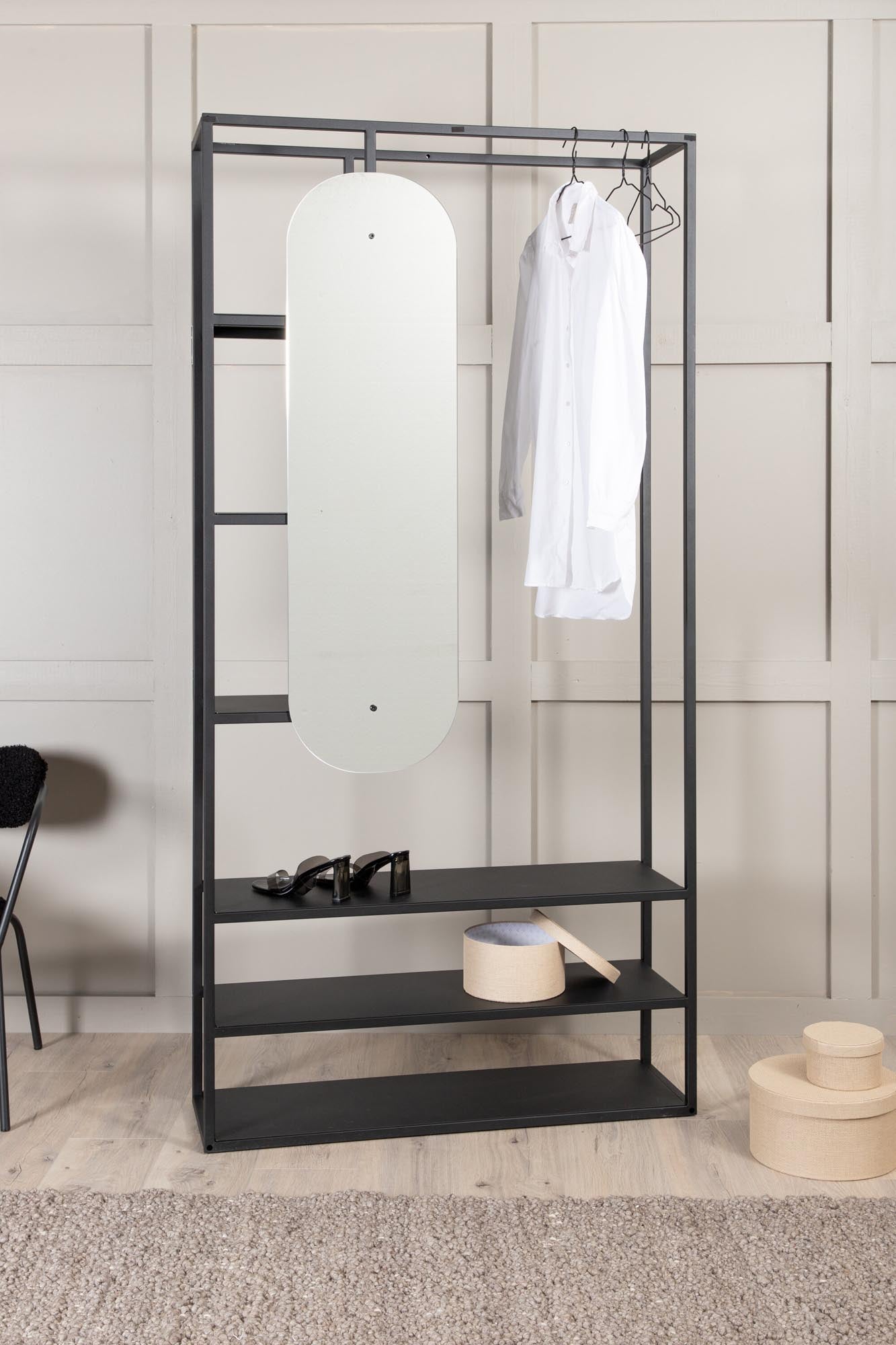Entdecken Sie die elegante Classe Garderobe von Venture Home: Hochwertiger Stahl, integrierter Spiegel und modernes Design für jeden Raum.