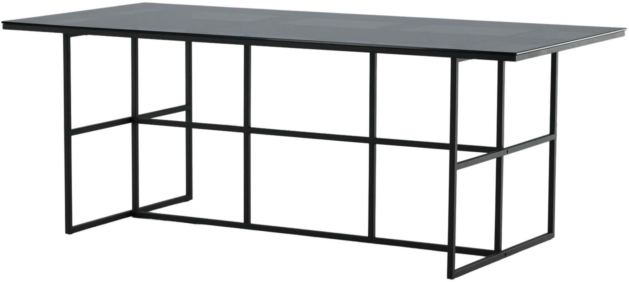 Moderner Leif-Esstisch von Venture Home: Rauchglas und Metall vereinen Stil und Funktionalität für gesellige Abende in Ihrem Zuhause.