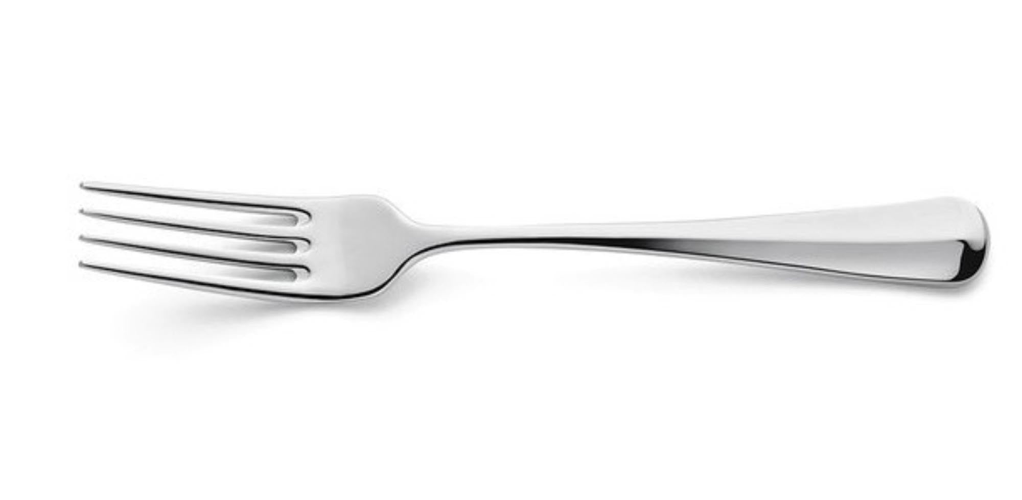 Elegante Dessertgabel aus 18/10 Edelstahl, hochglänzend, korrosionsbeständig, ideal für stilvolle Dessertmomente.