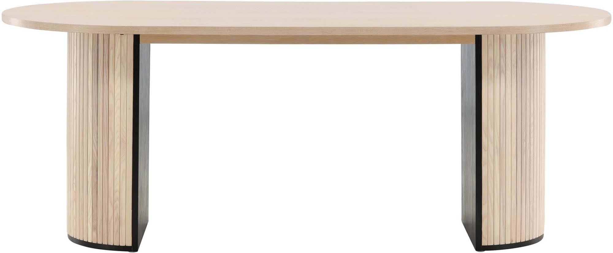 Eleganter Bianca Tisch von Venture Home in ovaler Form. Ideal für gesellige Abende und moderne Wohnkonzepte. Hochwertige MDF-Oberfläche.