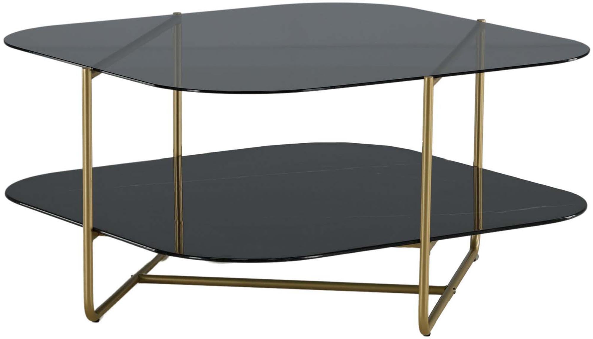 Stilvoller Un-line Beistelltisch von Venture Home: Hochwertige Materialien, einzigartiges Marmorglas und elegantes Design für Ihr modernes Zuhause.