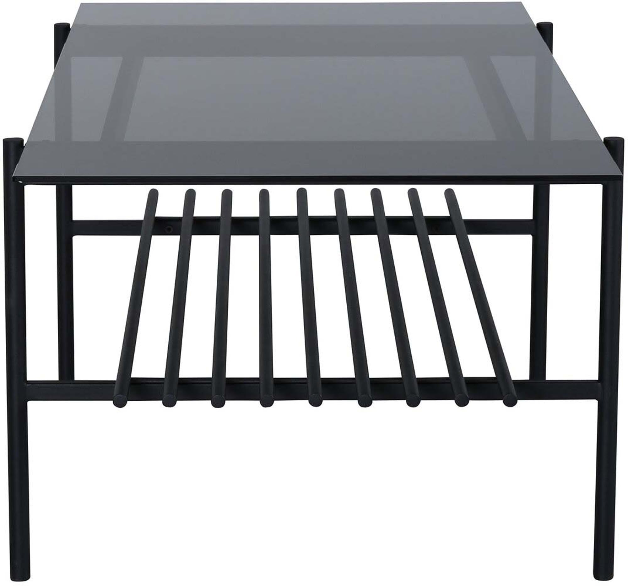 Eleganter rechteckiger Couchtisch von Staf, aus Marmorglas und Metall. Perfekt für kleine Räume und verleiht Ihrem Wohnzimmer einen modernen Look!