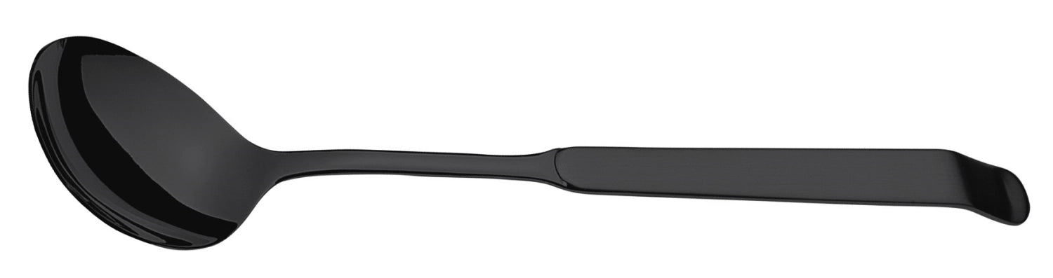 Kleiner schwarzer Salatlöffel von Amefa, 22 cm, aus robustem PVD-Edelstahl, perfekt für elegante Salatpräsentationen und Buffets.