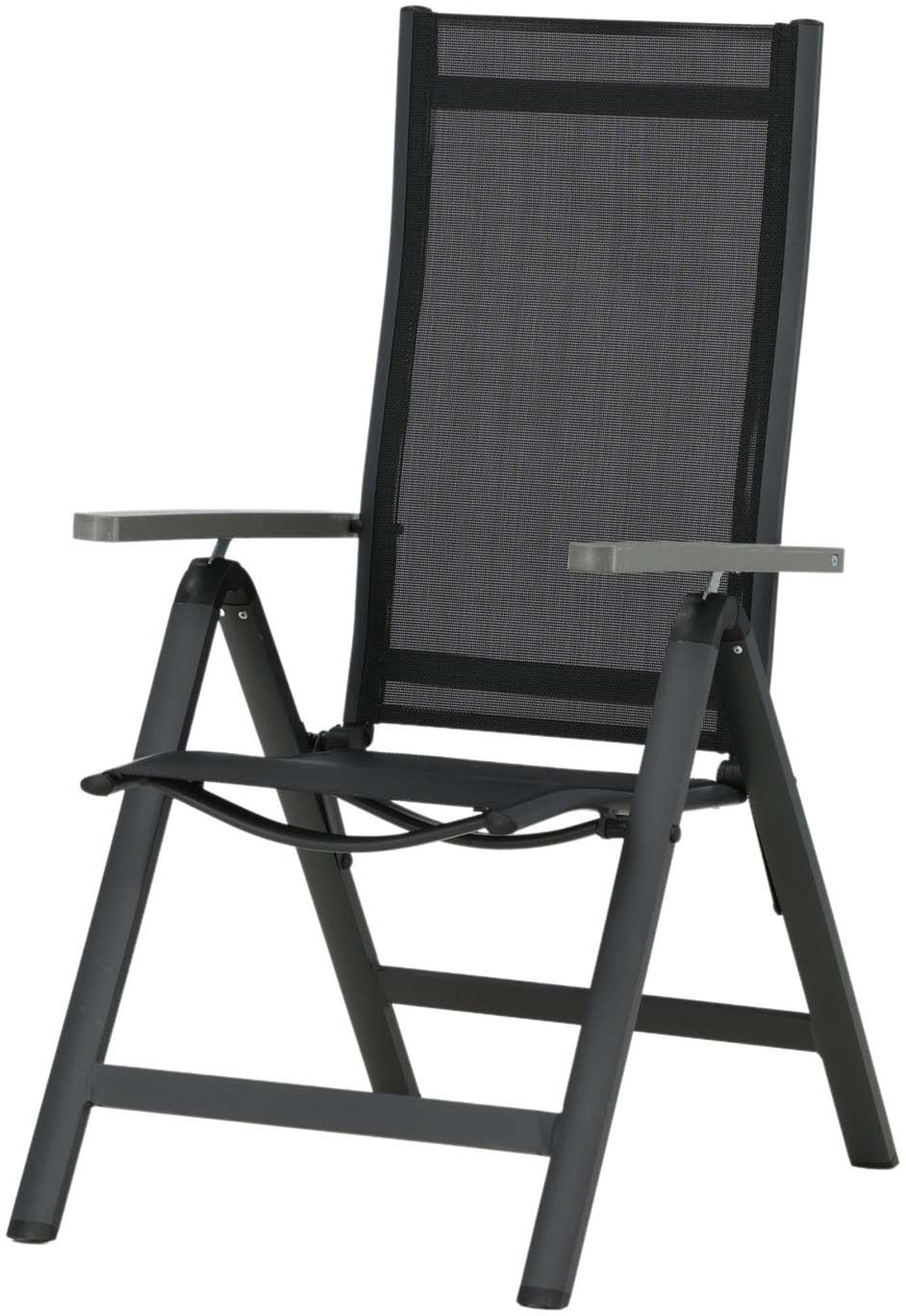 Eleganter Albany Light Stuhl von Venture Home: Funktionalität & Stil für Garten & Balkon, 5 Positionen, robustes Textilene, UV-beständig.