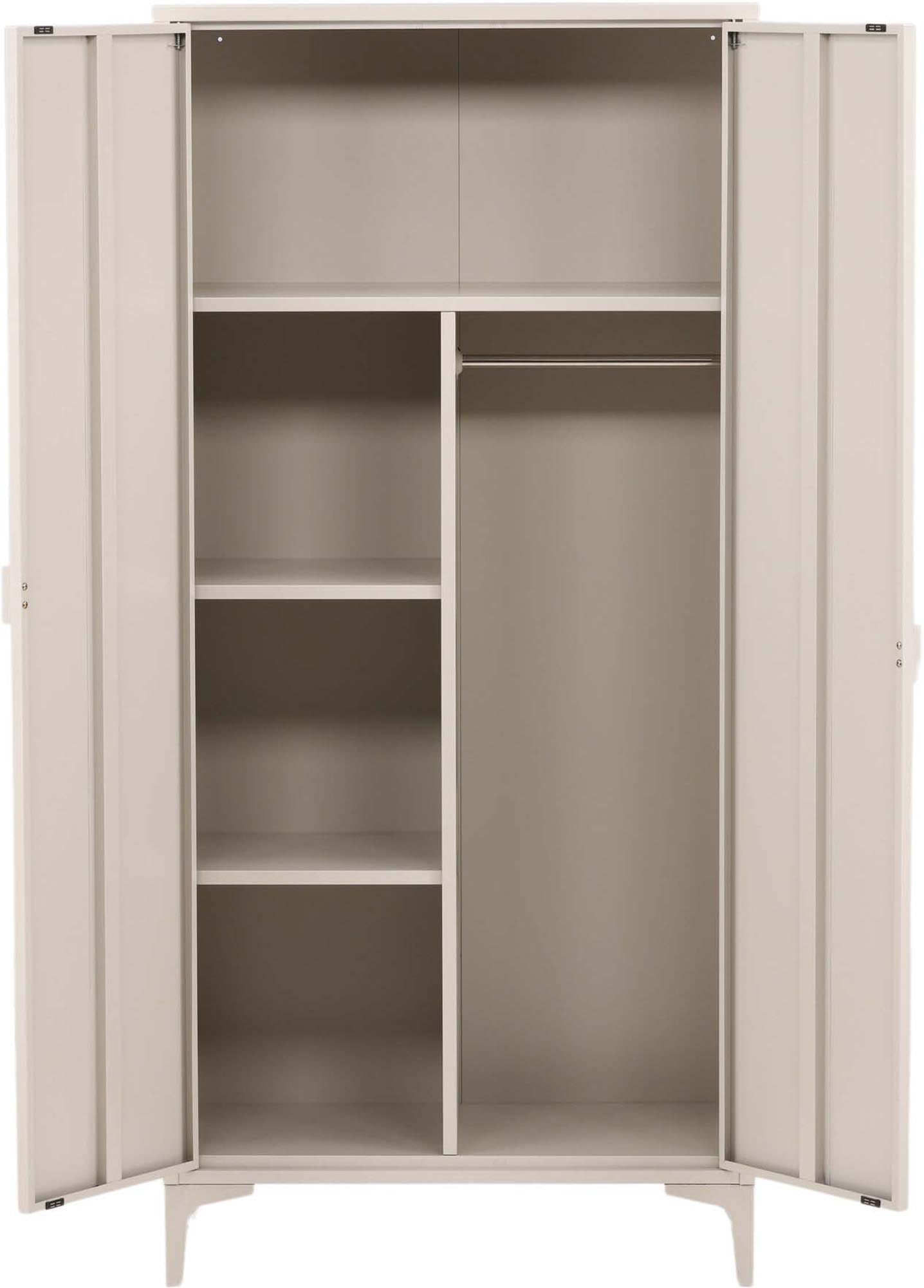 Stilvolle Piring Garderobe von Venture Home in edlem Beige. Hochwertiger Stahl, praktische Stauraumlösungen und elegantes Design für Ihr Schlafzimmer.