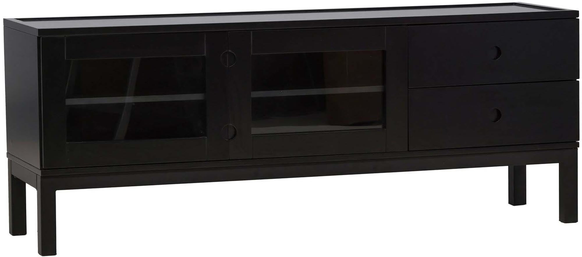 Elegantes Alcoa Kabinett: Schwarzes MDF, grosszügiger Stauraum, modernes Design, funktional und stilvoll.