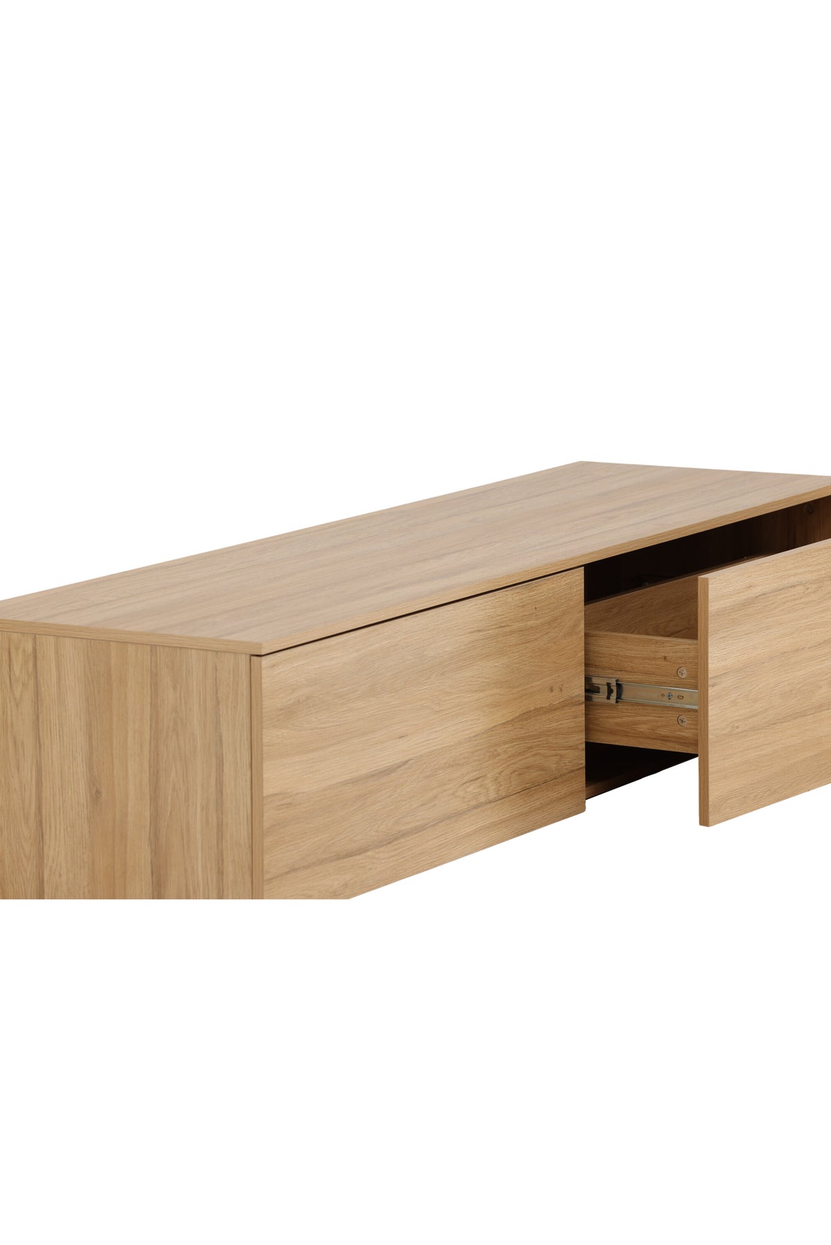 Frihamn Kommode von Venture Home, rechteckiges Sideboard aus MDF, Kunststoff und Pappel in Nussbaum mit Walnuss-Maserung.