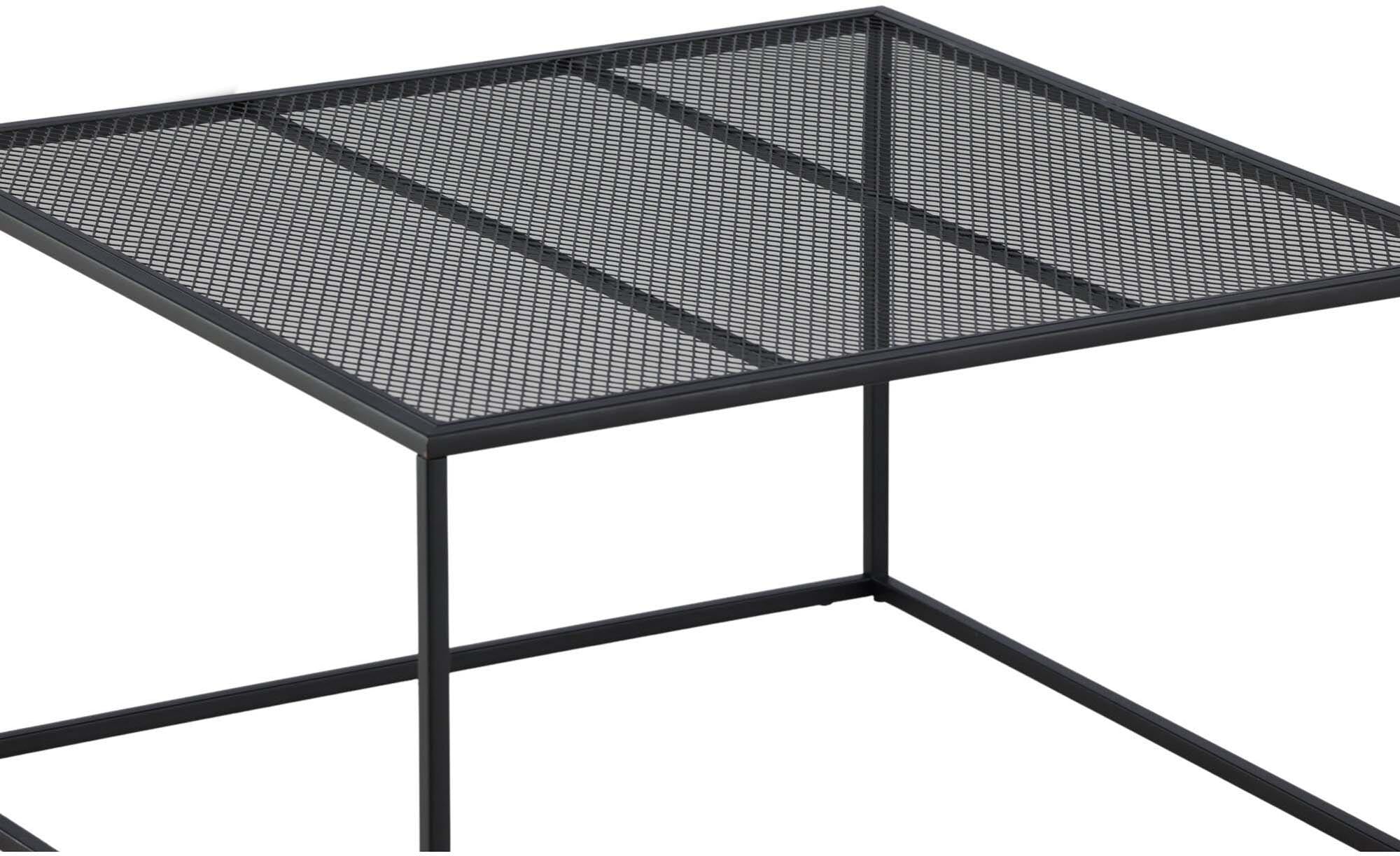 Stilvoller Netz Coffee Tisch von Venture Home aus robustem Stahl. Minimalistisches Design mit praktischer Gitterablage für ein modernes Wohnambiente.