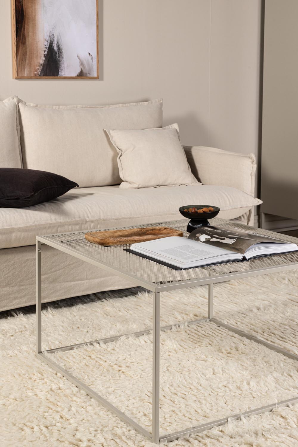 Netz Coffee Tisch in Beige präsentiert im Onlineshop von KAQTU Design AG. Beistelltisch ist von Venture Home