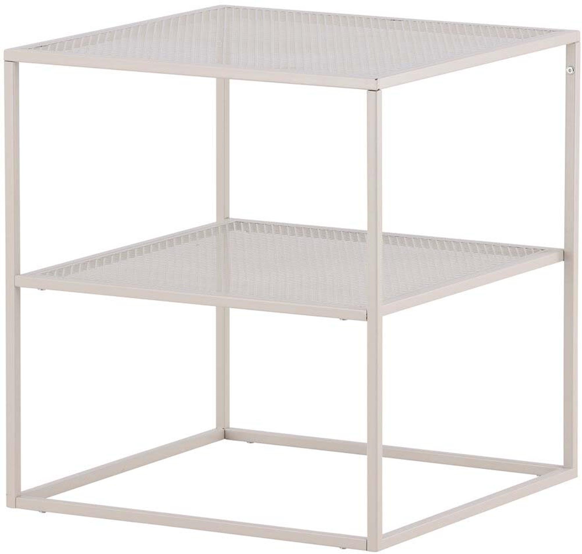 Moderner Netz Beistelltisch von Venture Home aus robustem beigem Stahl. Vielseitig einsetzbar und pflegeleicht, ideal für stilvolle Akzente.