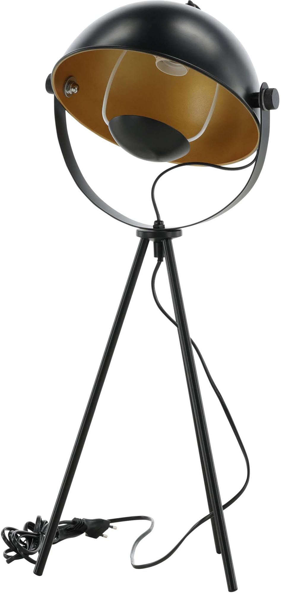 Die Search Tischleuchte von Venture Home: Elegantes Design aus robustem Stahl mit goldenen Details, warmes Licht für stilvolle Akzente.