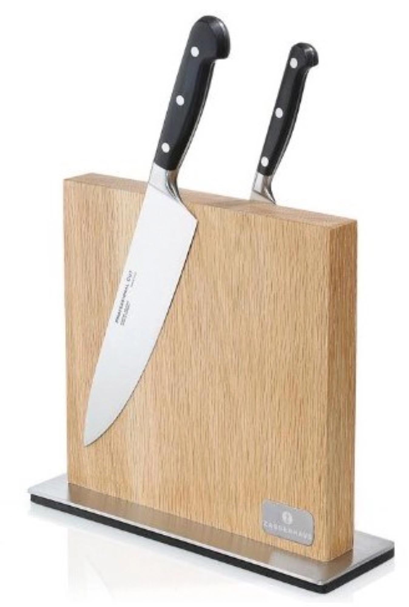 Stilvoller Magnet-Messerblock aus Eiche (28x9x25,5 cm) von Amefa: Funktionalität trifft Design. Sicherer Halt für Ihre Messer.