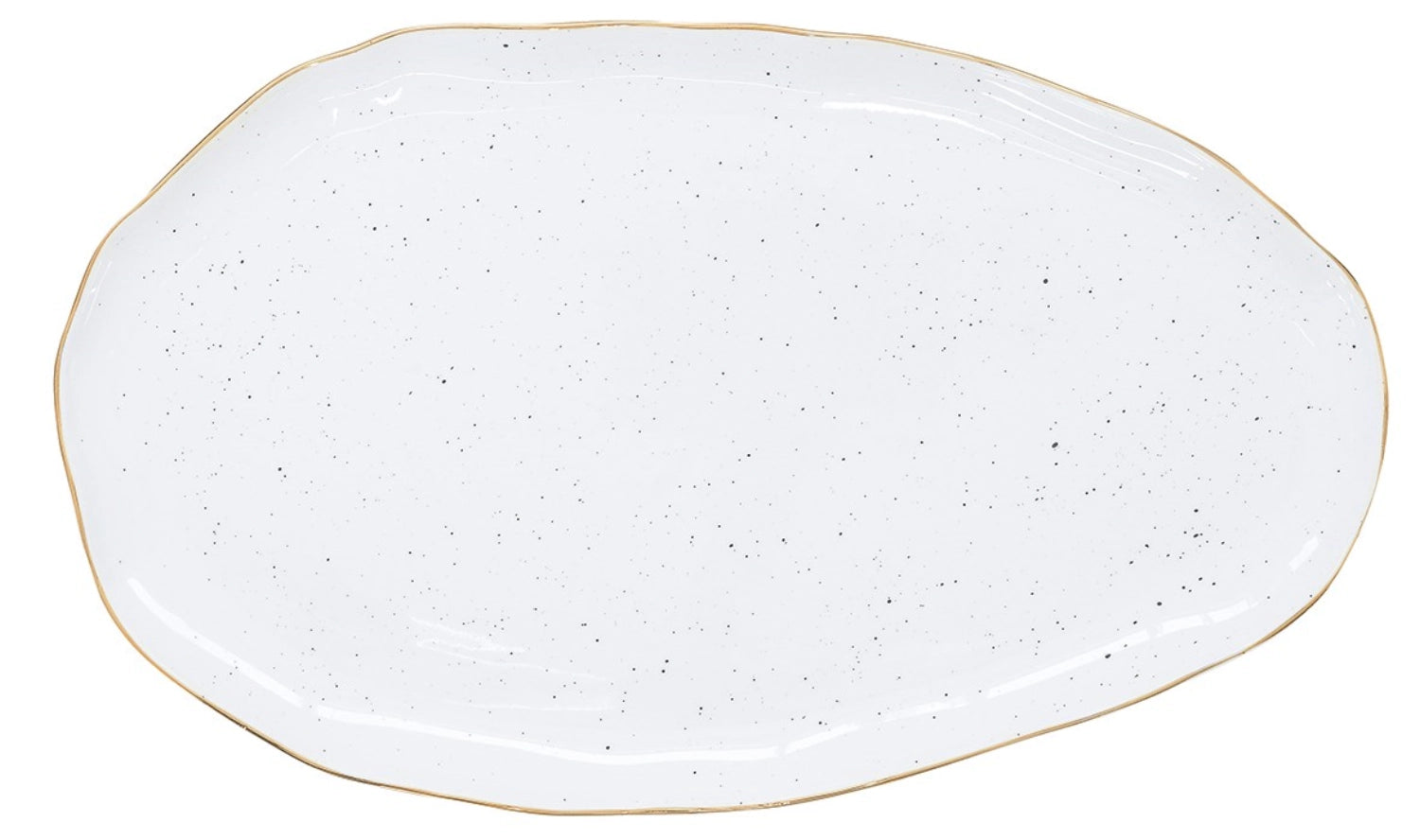 Elegante, handgefertigte Servierplatte in Weiß von Easy Life, 36x21.5 cm, perfekt für stilvolle Präsentationen und festliche Anlässe.