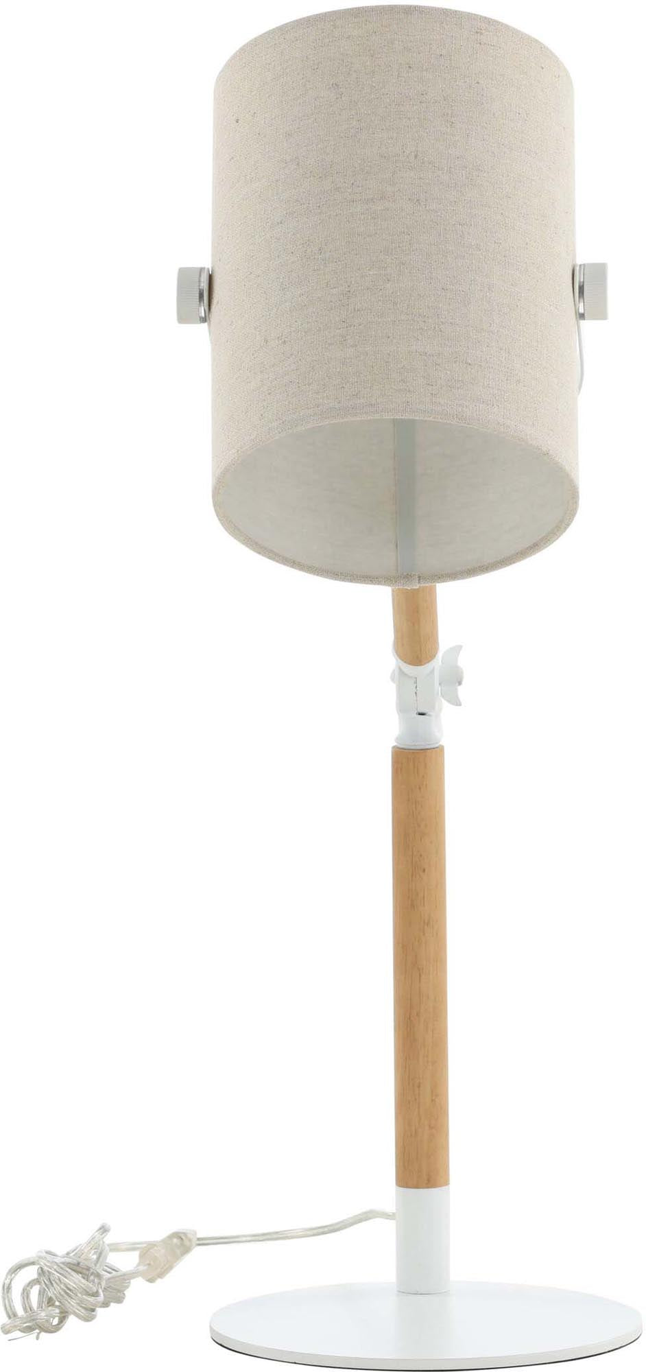 Elegante Tischleuchte Dennis von Venture Home: Hochwertiger Leinenlampenschirm, natürliche Beigetöne und vielseitige Einsatzmöglichkeiten für jeden Raum.