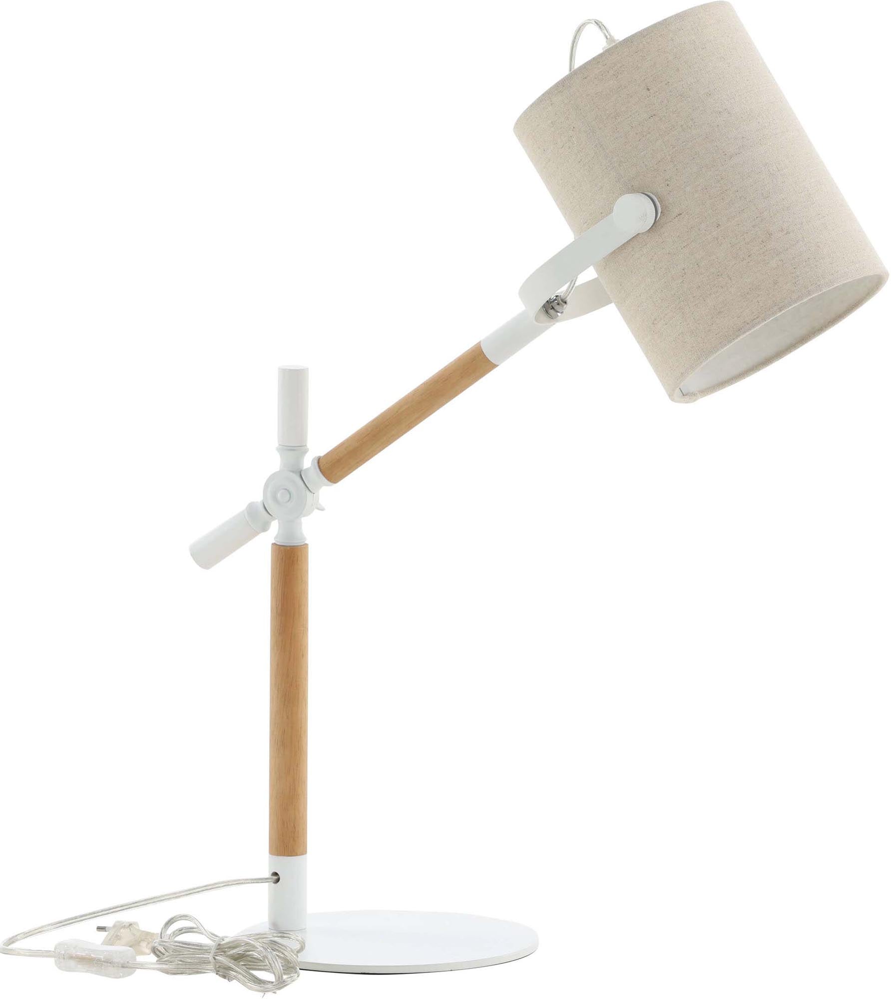 Moderne Dennis Tischleuchte von Venture Home in zeitlosem Beige.