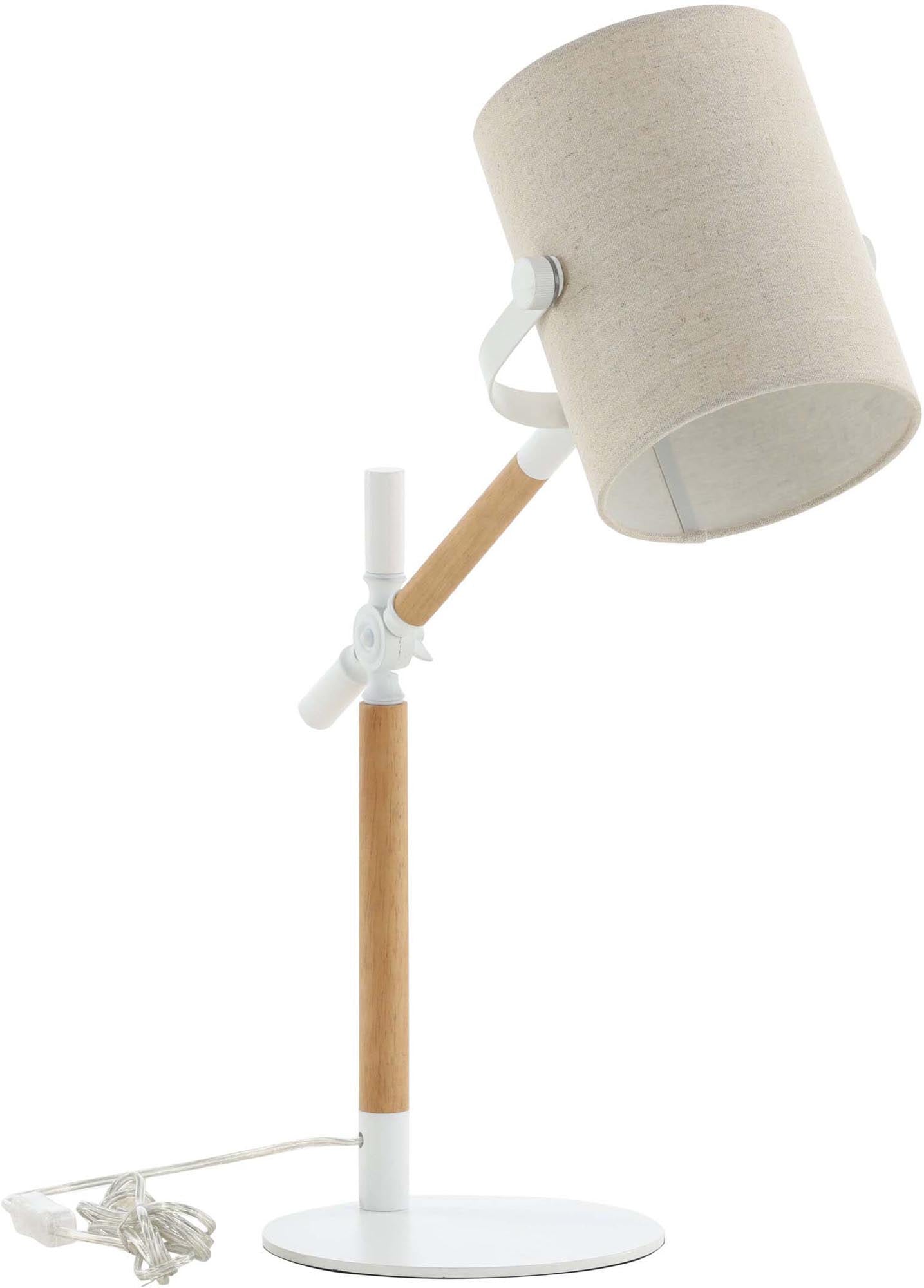 Elegante Tischleuchte Dennis von Venture Home, aus hochwertigem Leinen, schafft eine gemütliche Atmosphäre und passt perfekt in jedes Zuhause.