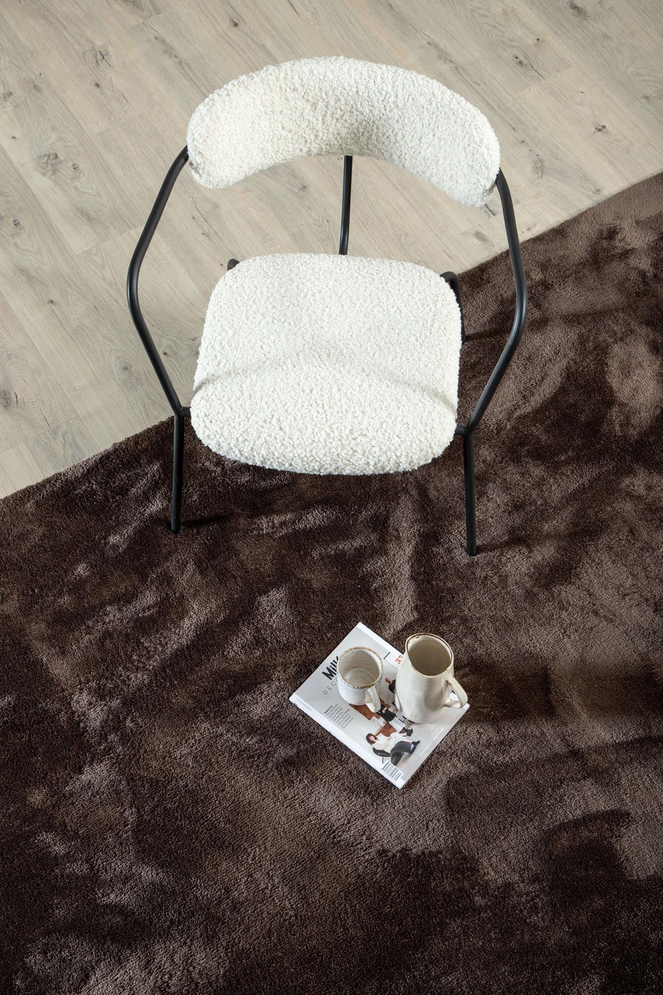 Blanca Teppich in Braun präsentiert im Onlineshop von KAQTU Design AG. Teppich ist von Venture Home