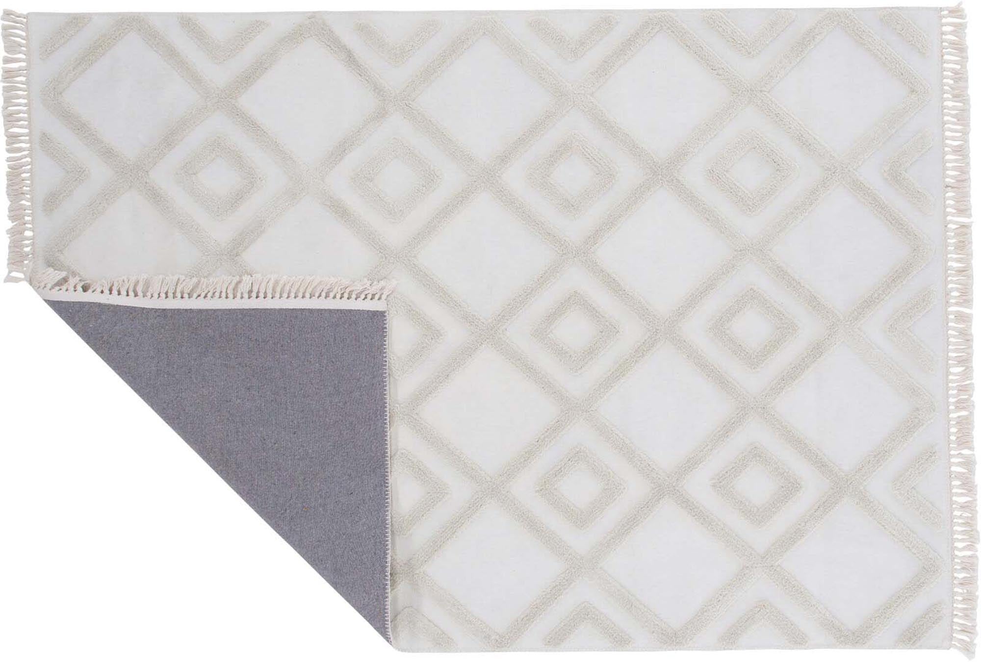 Towa Teppich in Weiss präsentiert im Onlineshop von KAQTU Design AG. Teppich ist von Venture Home