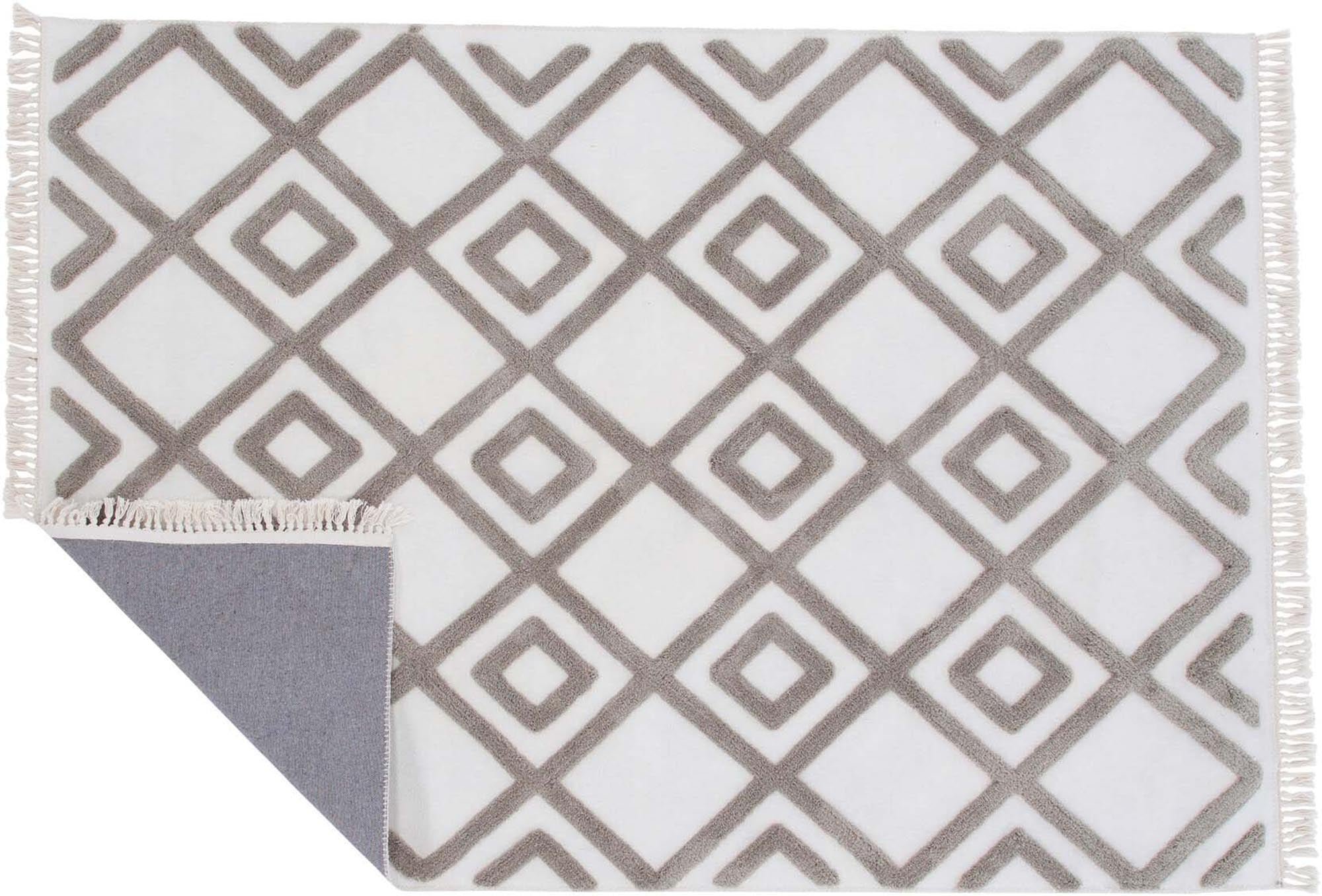 Towa Teppich von Venture Home: Hochwertiger Polyester, elegantes Design in Weiß und Braun, vielseitig einsetzbar für jeden Raum.