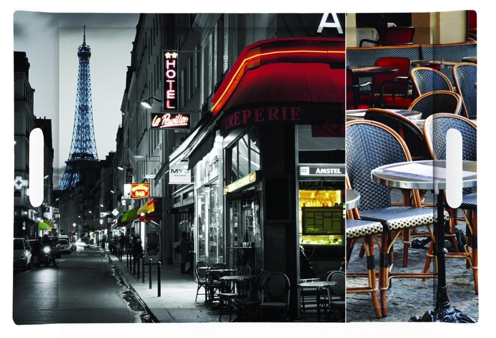 Elegantes Paris Tablett von Easy Life: robustes Melamin, praktische Griffe, vielseitig einsetzbar, modernes Design.
