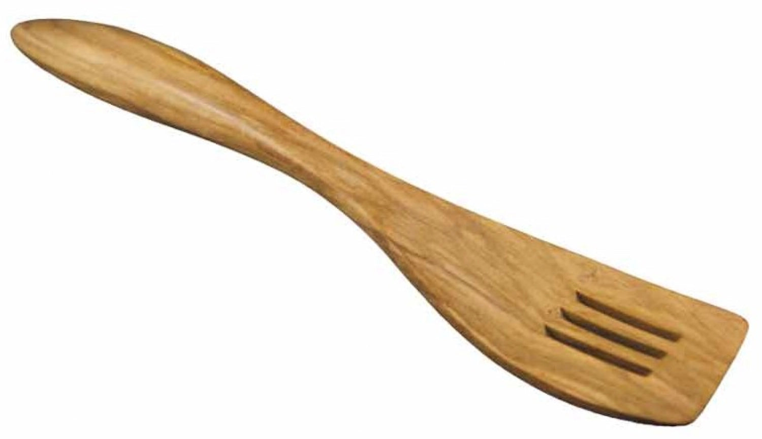 Eleganter Bratenwender aus gerilltem Olivenholz von Bérard, 32 cm lang, perfekt zum Wenden und Servieren von Fleisch und Gemüse.