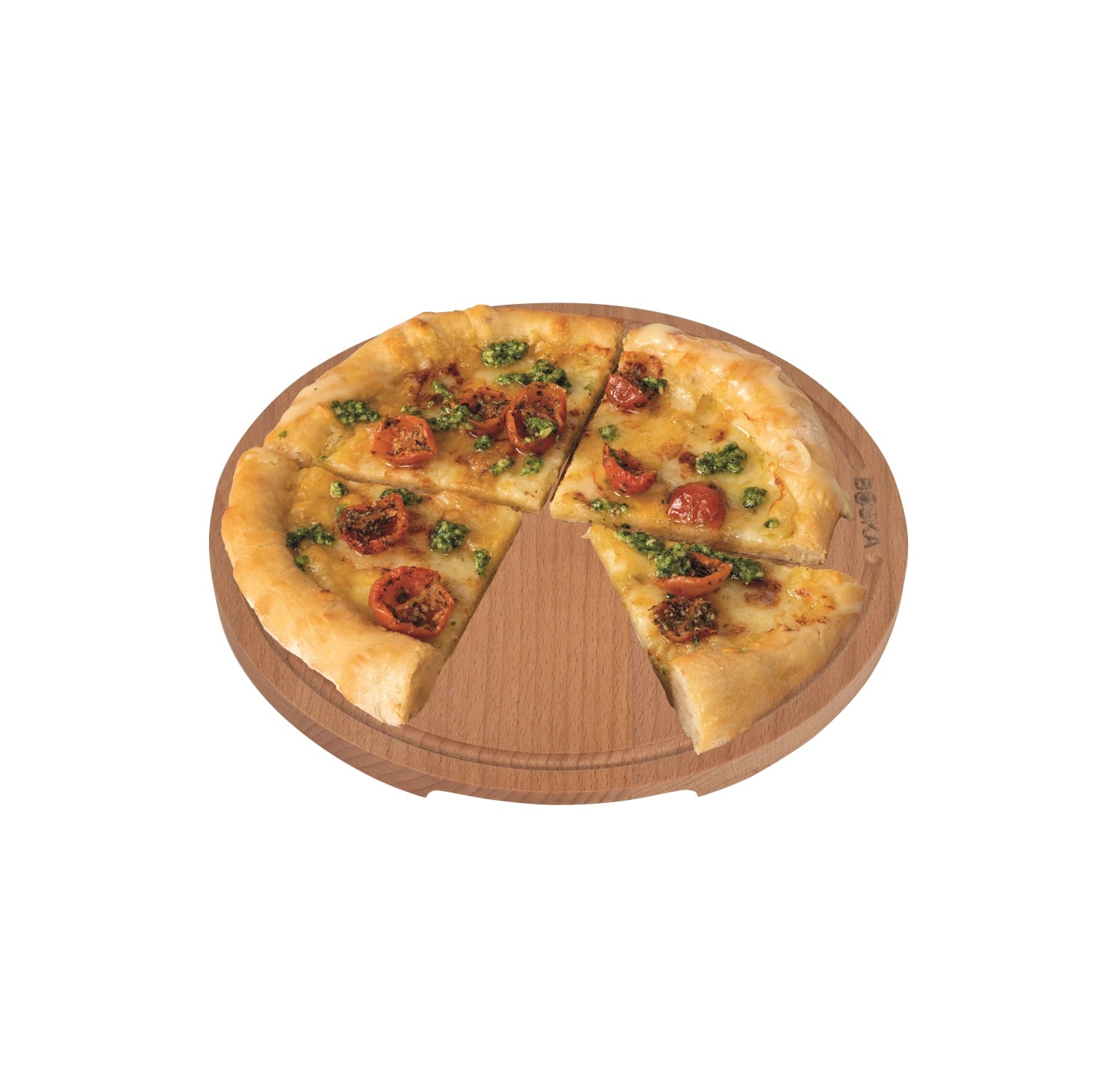 Pizzabrett Amigo M von Boska, Ø29xH1.5cm, aus hochwertigem Holz, ideal zum Servieren und Schneiden von Pizza, rustikales Design.