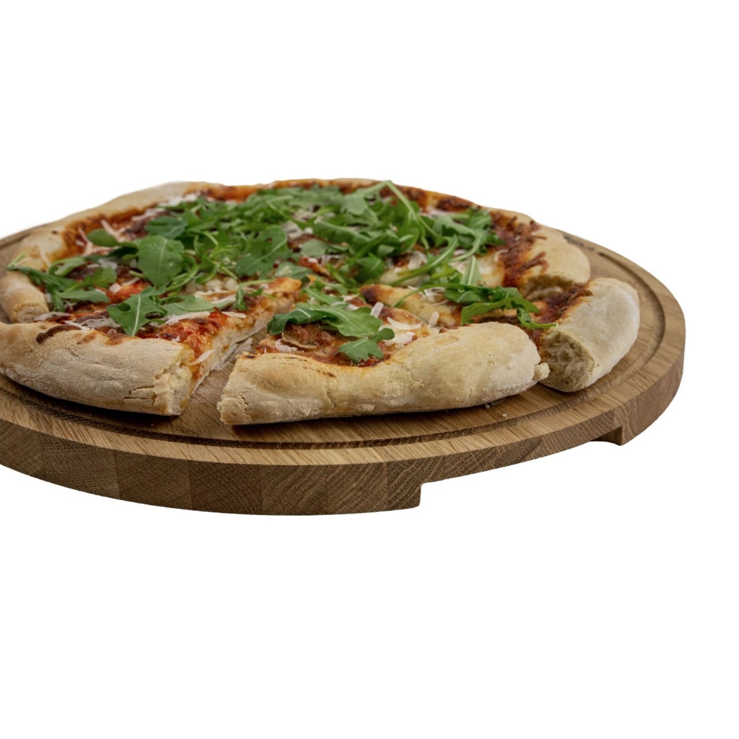 Hochwertiges Pizzabrett Amigo L von Boska, Ø34xH1.5cm, aus langlebigem Holz, perfekt zum Servieren und Schneiden von Pizza.