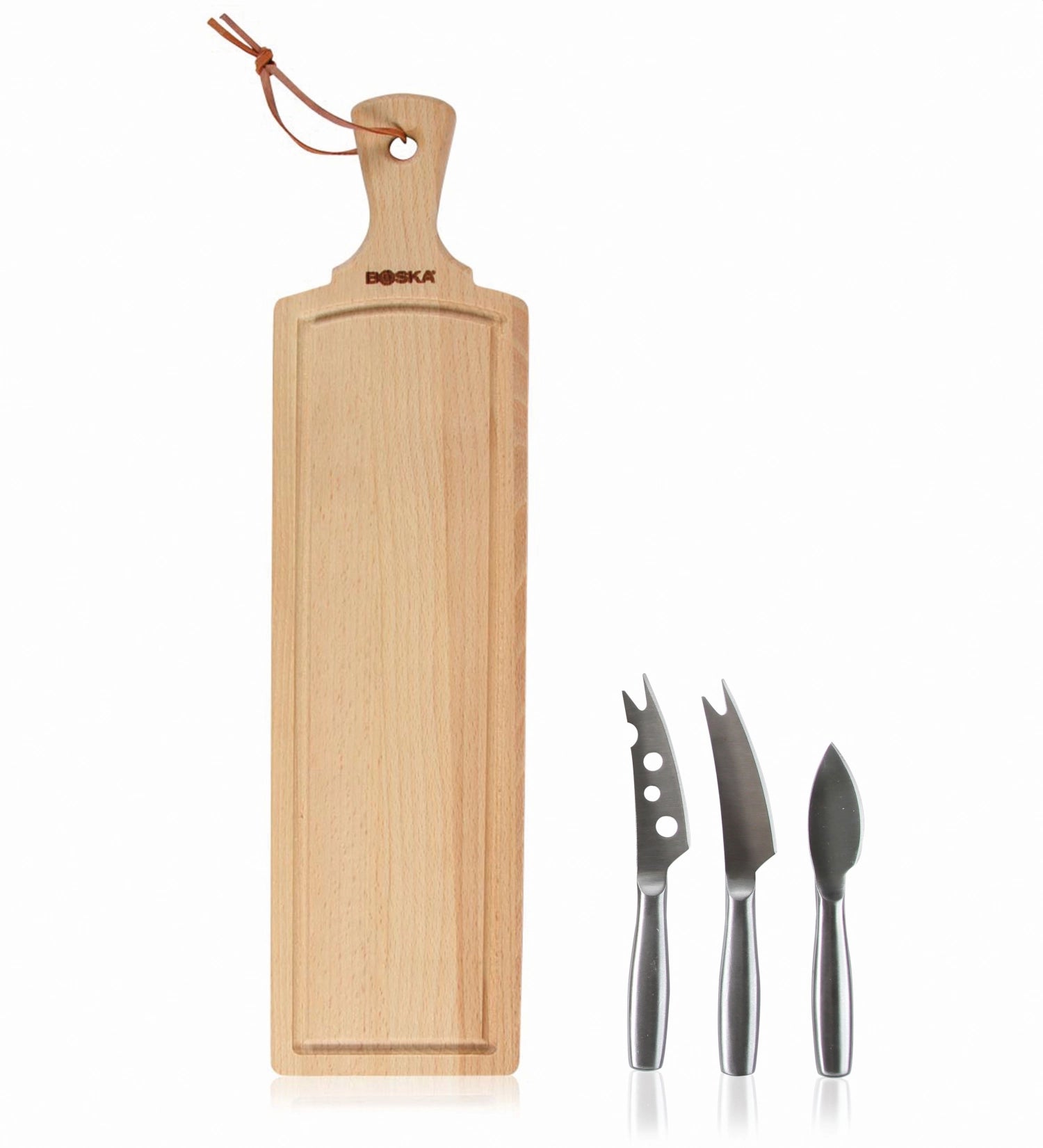 Cheese set Amigo beech wood stainless steel
