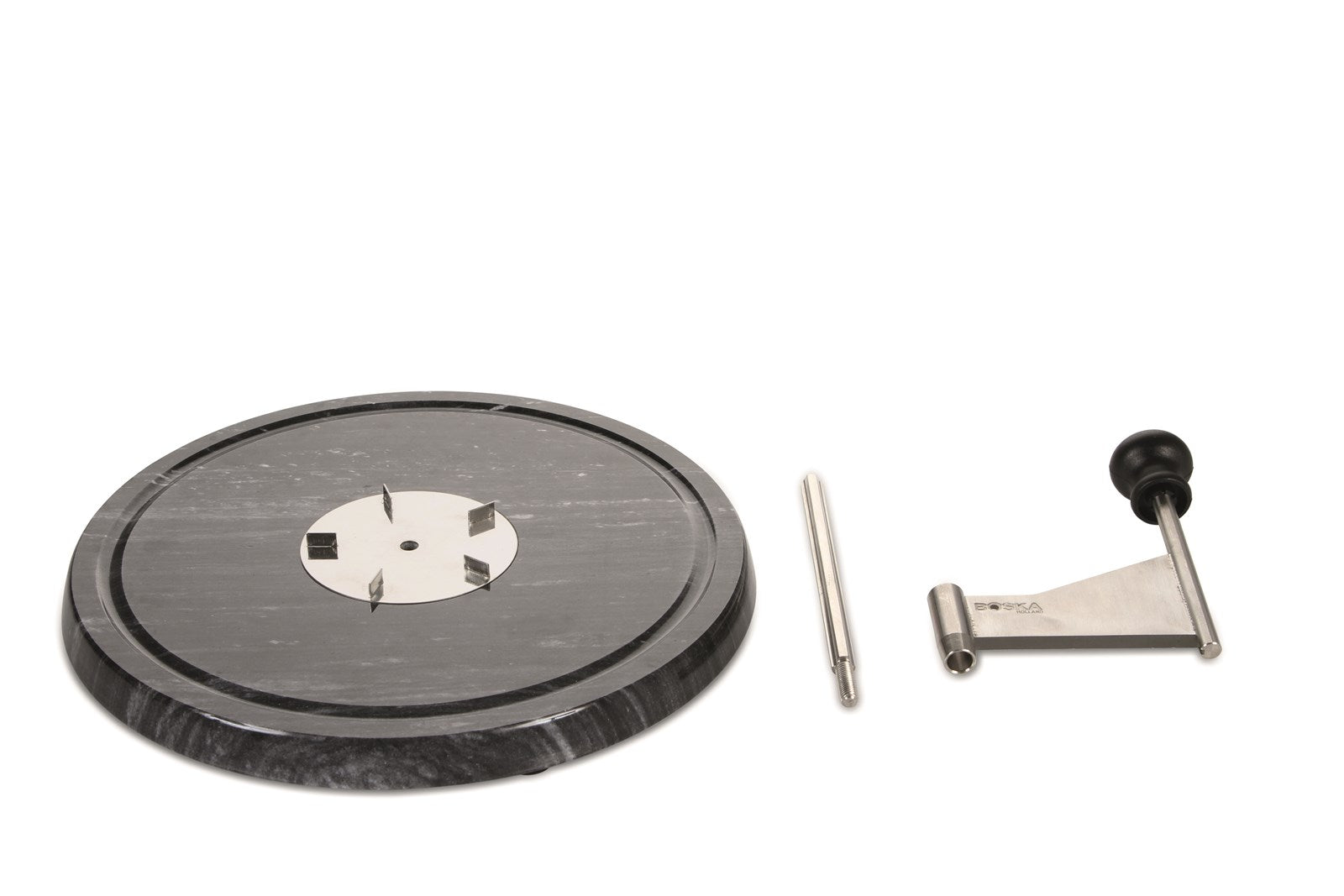 Hochwertiger Käseschaber aus Marmor und Edelstahl von Boska – perfekt für Käseliebhaber, um Käse stilvoll zu schneiden und zu präsentieren.