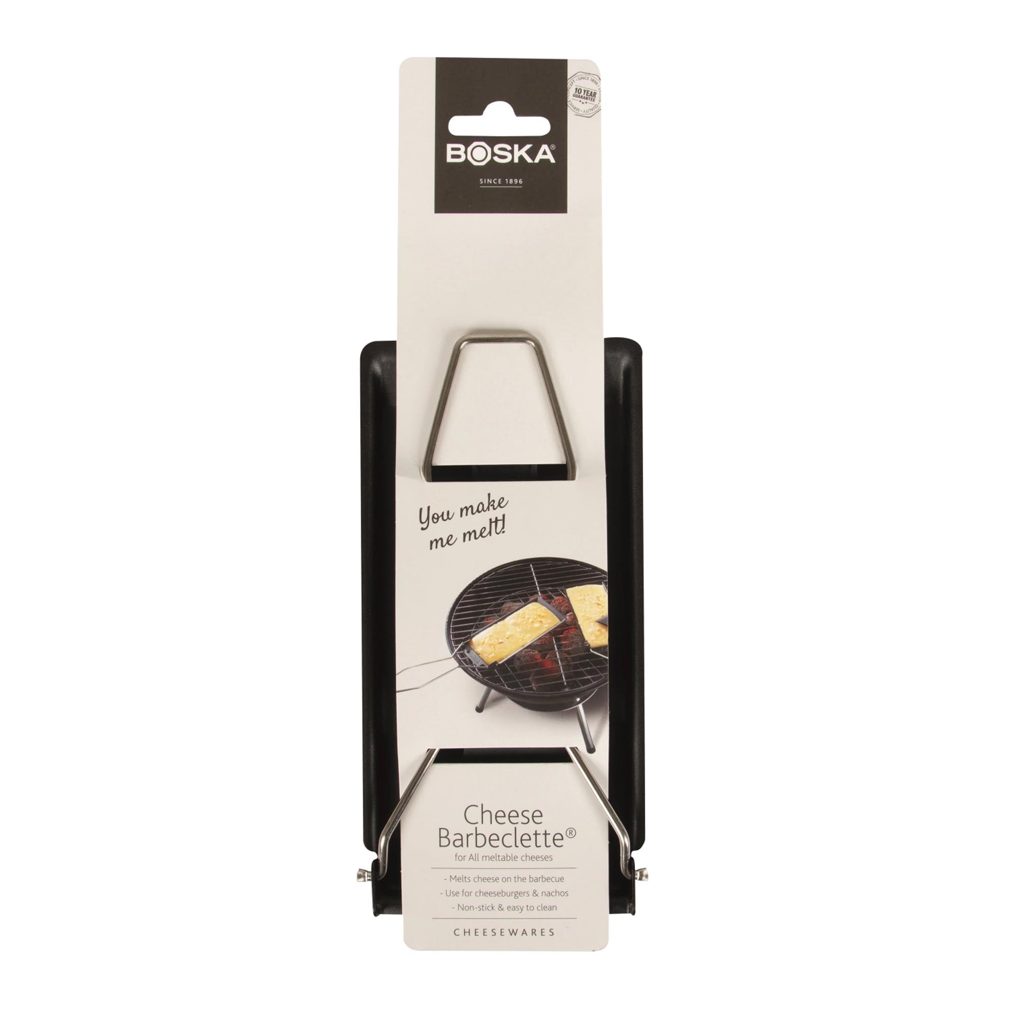 Die Cheese Barbeclette® von Boska vereint Stil und Funktionalität. Ideal für Grill und Ofen, sorgt sie für köstlich geschmolzenen Käse und unvergessliche Genussmomente!