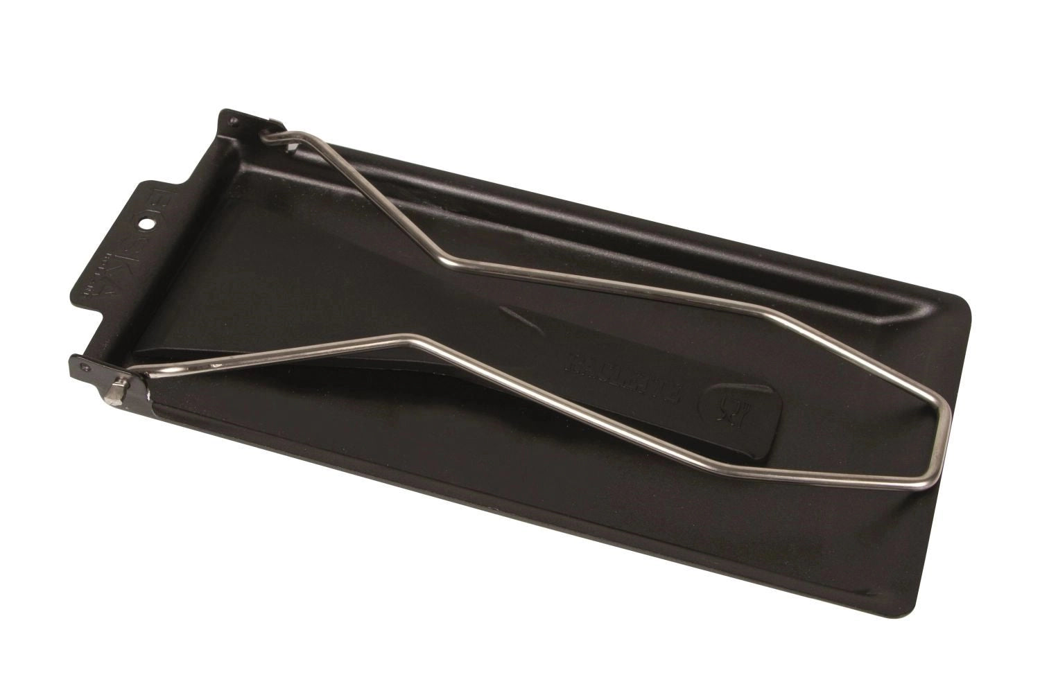Elegante schwarze Cheese Barbeclette® von Boska, gefertigt aus robustem Edelstahl und Kunststoff, perfekt für gesellige Raclette-Abende, Maße 270x90x10 cm.