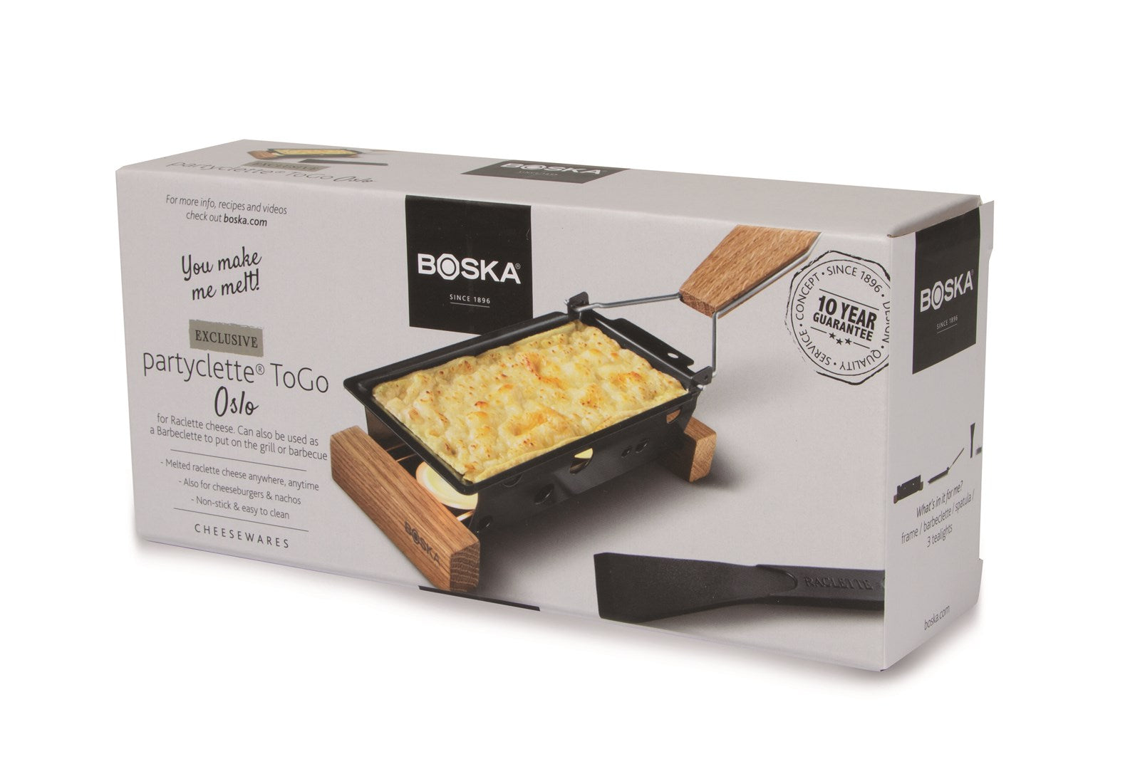 Erleben Sie mit dem Partyclette® ToGo Oslo von Boska stilvolles Raclette-Genuss für unterwegs – ideal für Feiern, Picknicks und mehr!