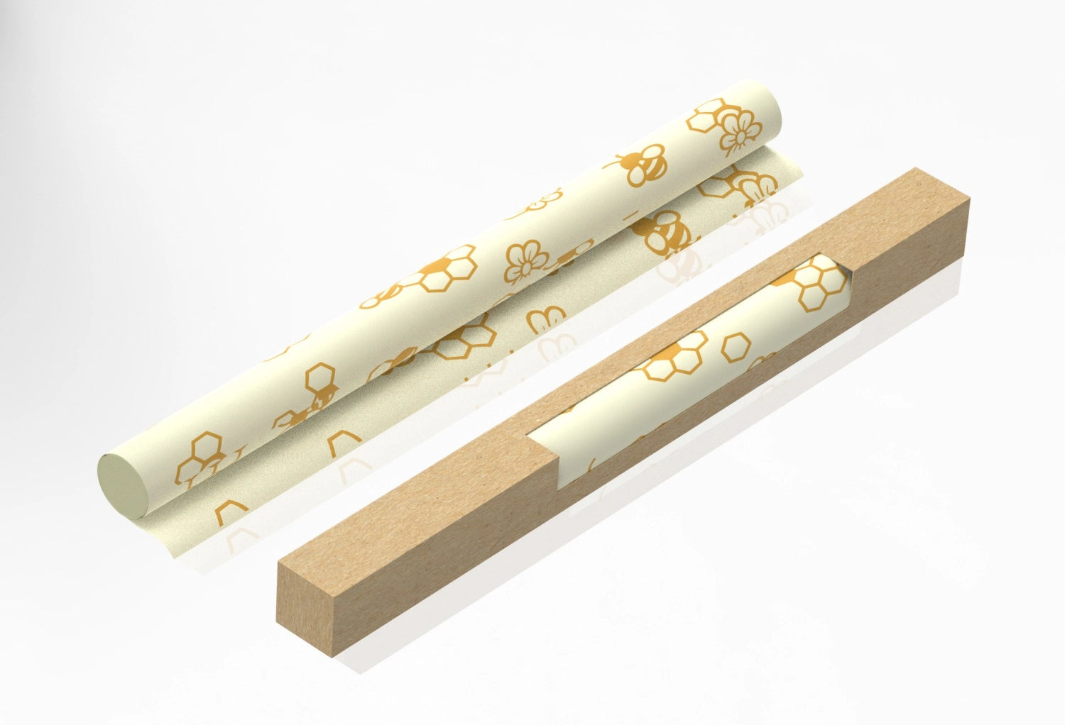 Entdecken Sie die Bienenwachstuch-Rolle Biene 30.5x90cm von Nuts Innovations – die umweltfreundliche Alternative für frische Lebensmittel und stilvolle Küchenorganisation.