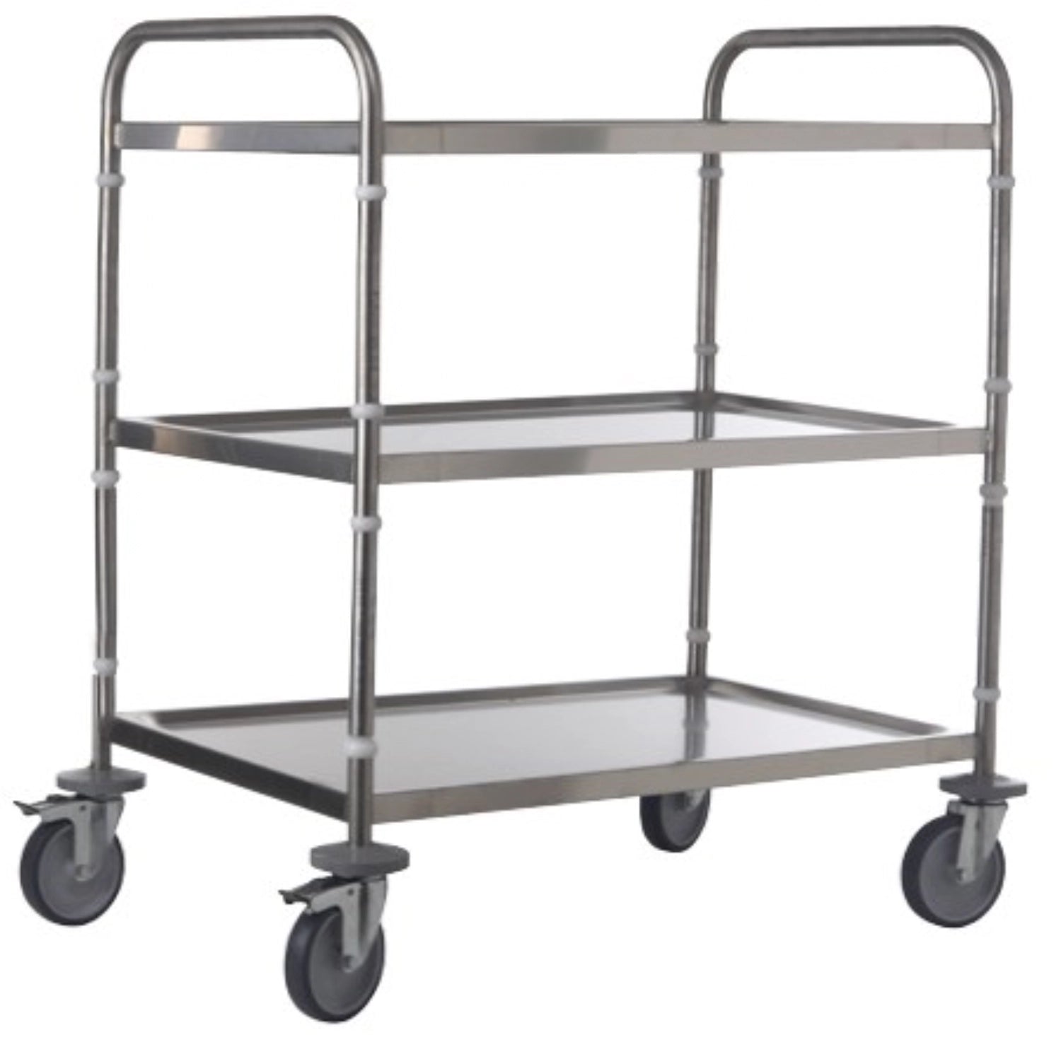 Universalwagen Edelstahl 100x50cm 3 Tablare H 93.5cm in Silber präsentiert im Onlineshop von KAQTU Design AG. Servierwagen ist von Gastronorm