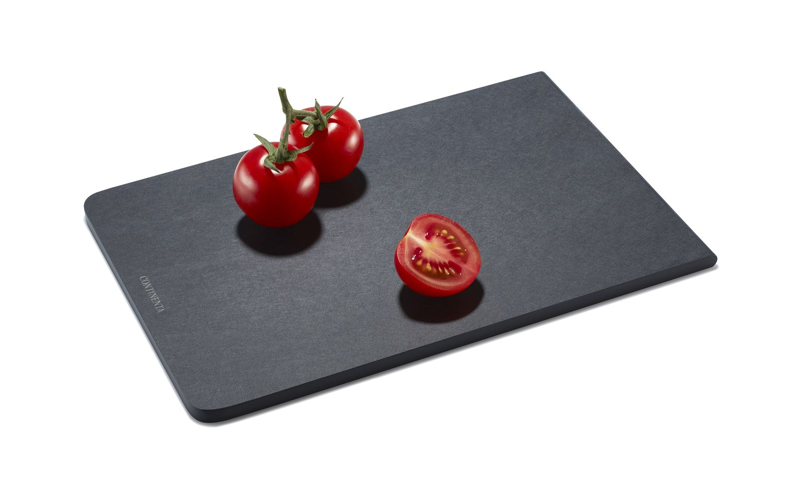 Das schwarze Duracore Schneidebrett (23,5x16x0,7 cm) von Continenta vereint Stil und Funktionalität, ideal für alle Kochliebhaber.