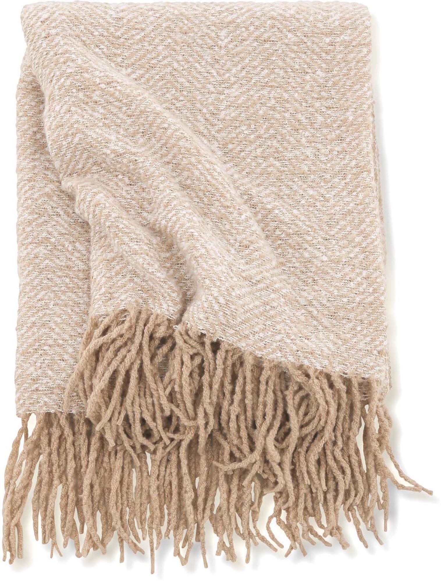 Toby Throw in Beige präsentiert im Onlineshop von KAQTU Design AG. Wolldecke ist von Venture Home