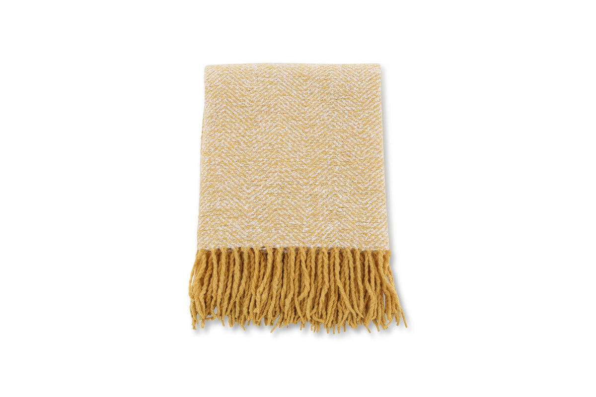 Toby Throw in Gelb präsentiert im Onlineshop von KAQTU Design AG. Wolldecke ist von Venture Home