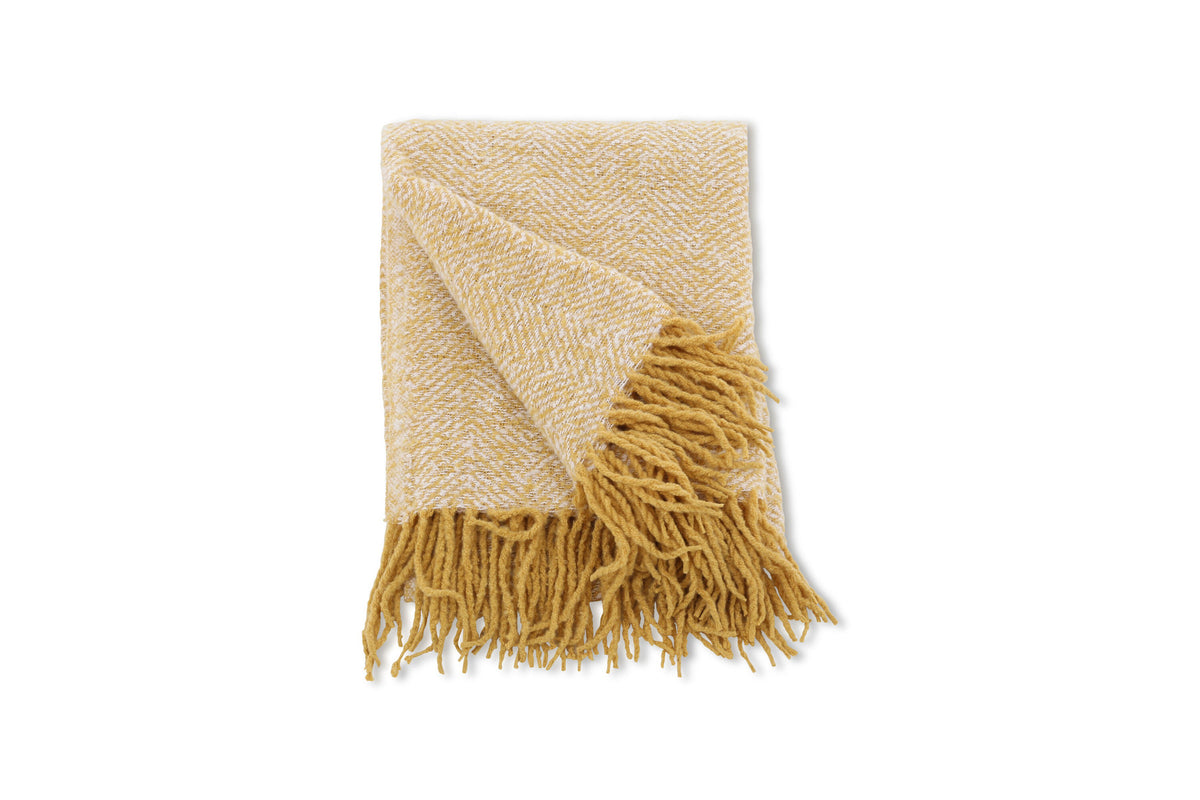 Toby Throw in Gelb präsentiert im Onlineshop von KAQTU Design AG. Wolldecke ist von Venture Home