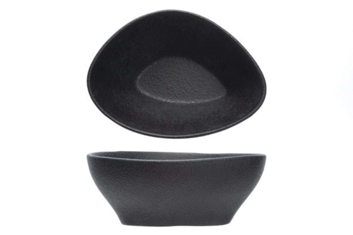 Schwarze Mini Schüssel von Blackstone, 10,5 x 8 x 6 cm, ideal für kreative Anrichteideen und stilvolles Servieren von Beilagen.