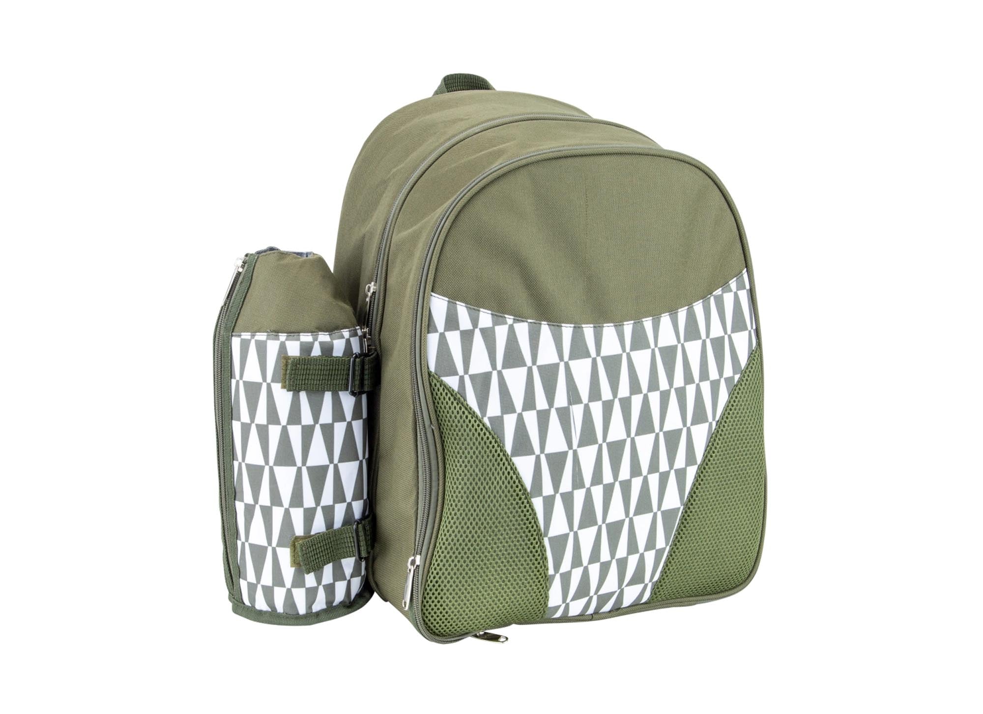 Praktischer Picknick-Rucksack für 4, grün, 30x20x40cm, Cosy & Trendy.