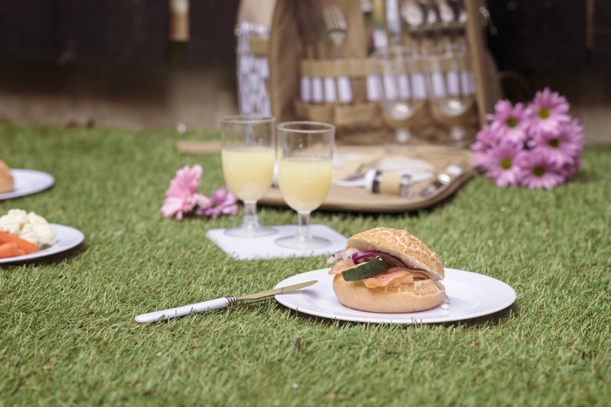 Grüner Picknick-Rucksack für 4 Personen, 30x20x40cm, Cosy & Trendy.