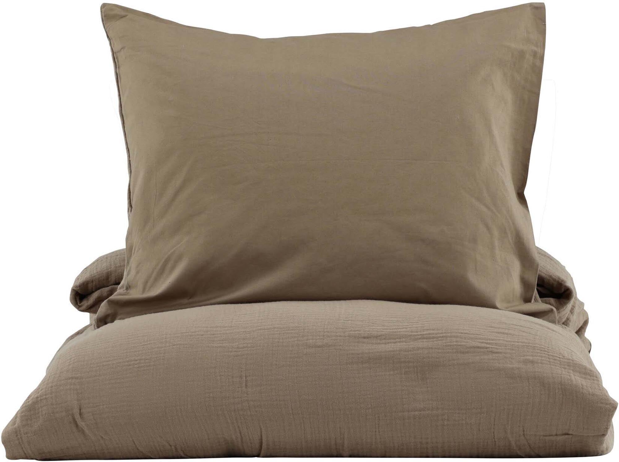Mila Bettgarnitur in Braun präsentiert im Onlineshop von KAQTU Design AG. Bettwäsche ist von Venture Home