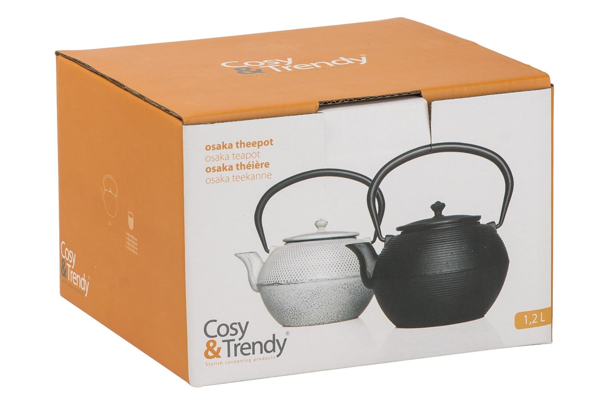 Stilvolle Shinto Teekanne in Creme, aus Gusseisen, 1.2 L, ideal für Teeliebhaber, vereint Funktionalität und elegantes Design.