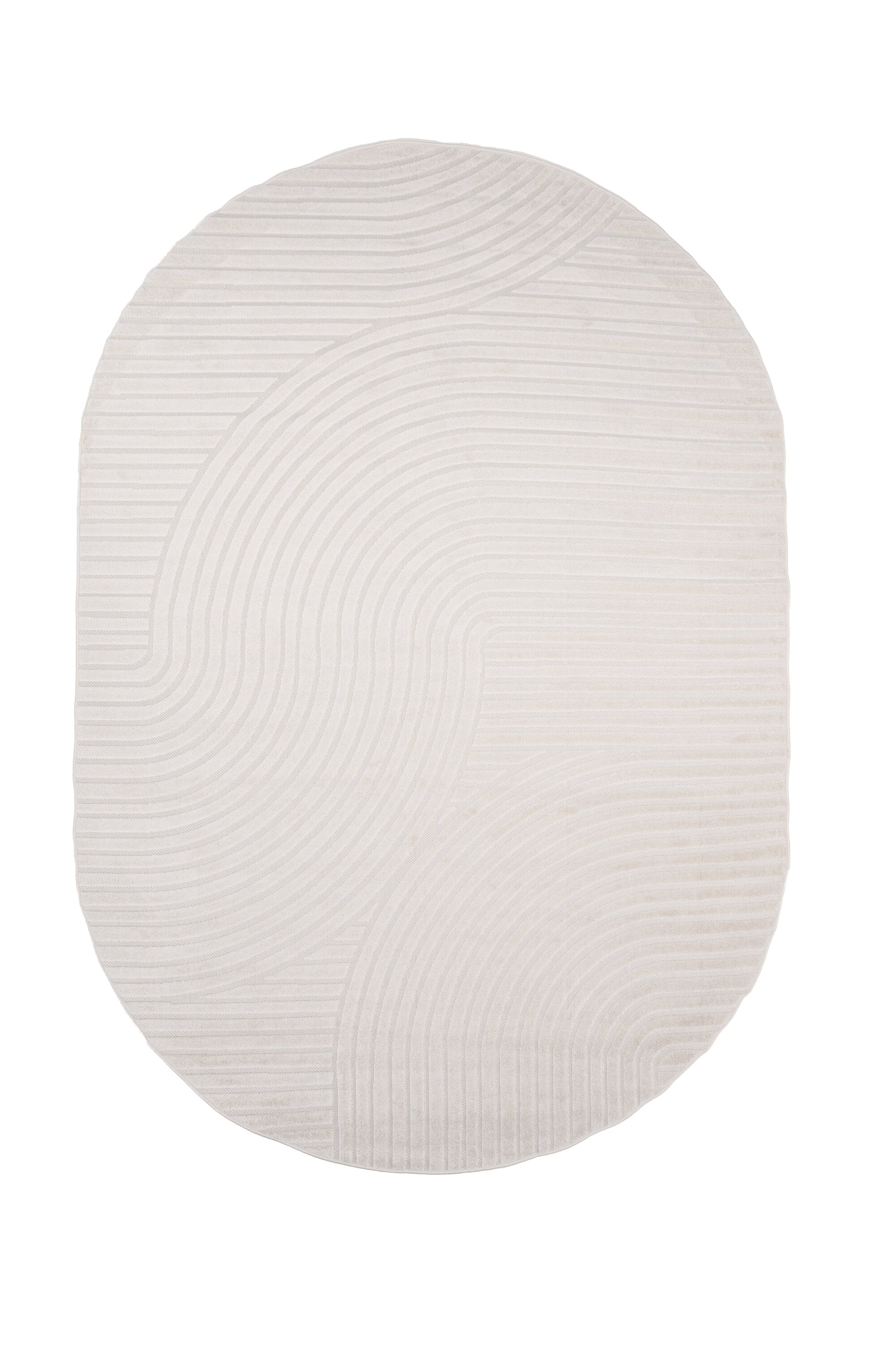 Vince Teppich Oval in Weiss präsentiert im Onlineshop von KAQTU Design AG. Teppich ist von Venture Home