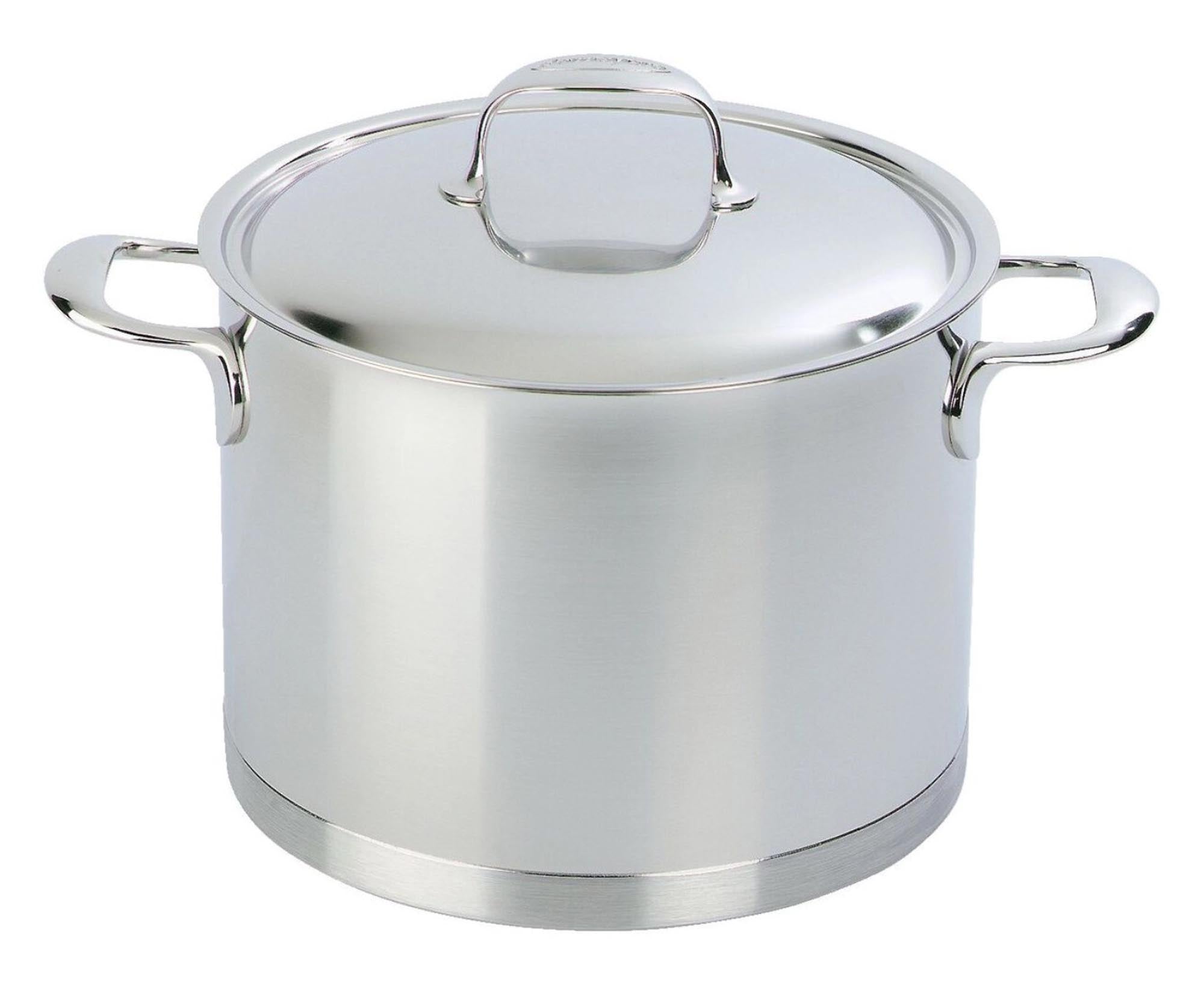 Der Demeyere Atlantis Kochtopf: Hochwertiger 18/10 Edelstahl, gleichmässige Wärmeverteilung, induktionsgeeignet, elegantes Design.
