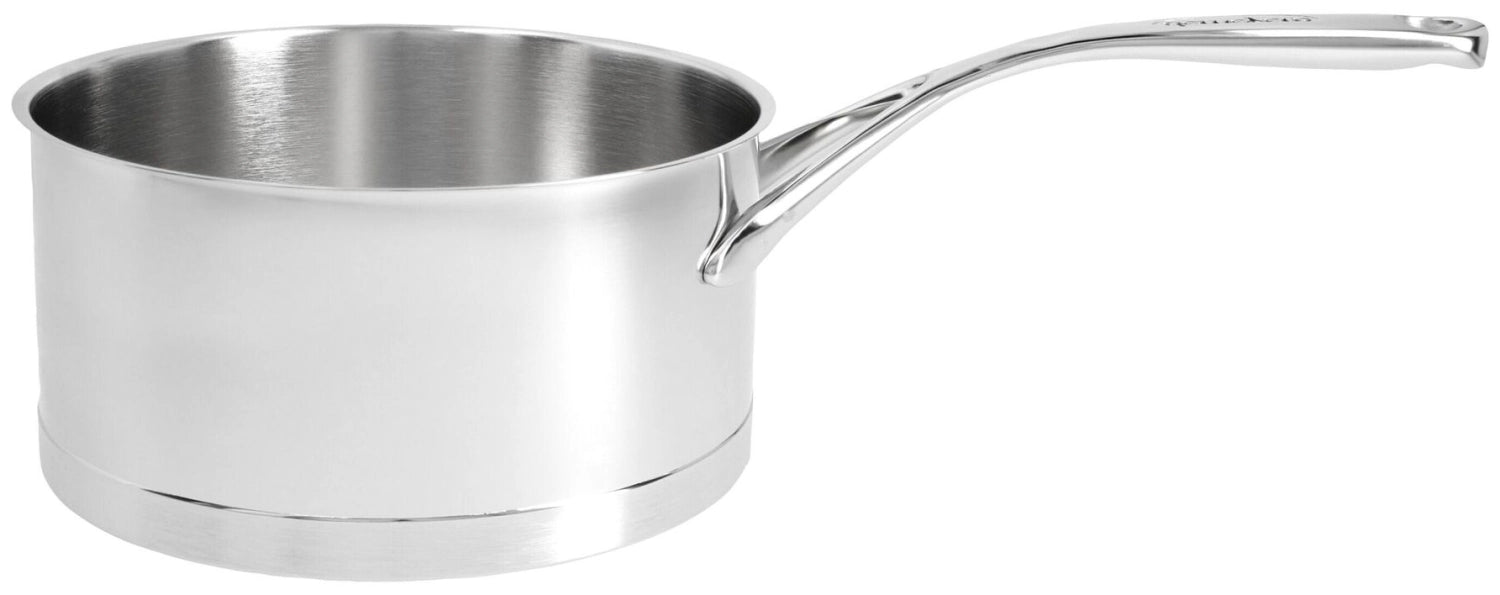 Hochwertige Demeyere Atlantis Stielkasserolle mit 28 cm Durchmesser, perfekt für präzises Kochen und ansprechende Serviermöglichkeiten.