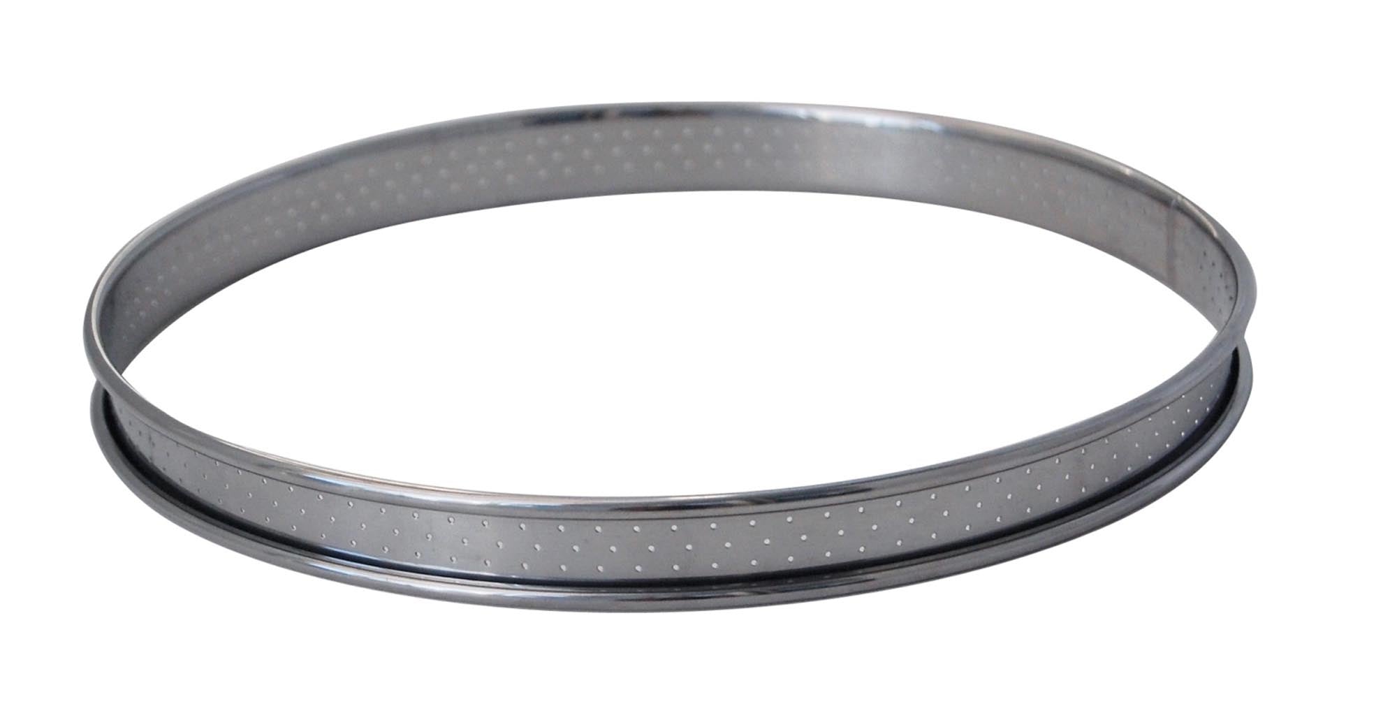 Entdecken Sie den Tortenring gelocht Ø22cm H: 2cm von de Buyer – ideal für Hobby-Bäcker! Hergestellt aus Edelstahl, perfekt für gleichmäßige Tortenböden.